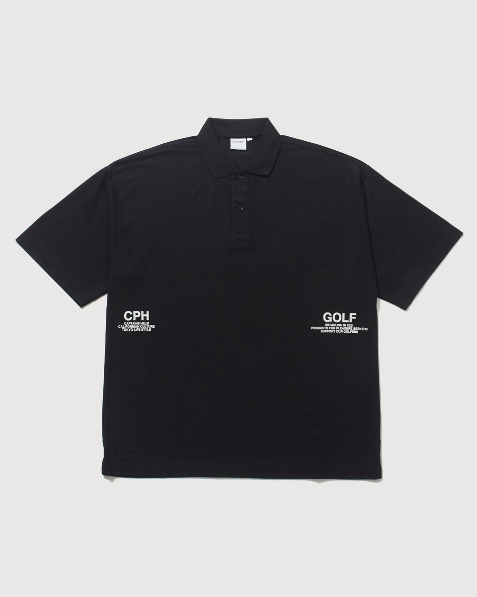 CPH LOGO BIG S/S POLO - BLACK - – Cph/Golf™︎