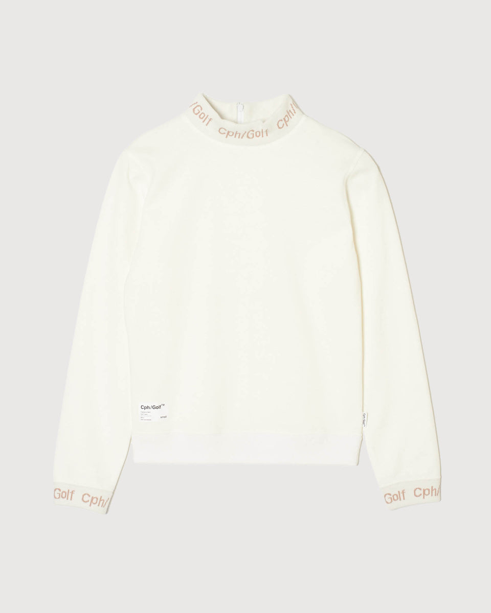 WOMENS】#JACQUARD MOCK NECK LS TEE - WHITE - – Cph/Golf™︎