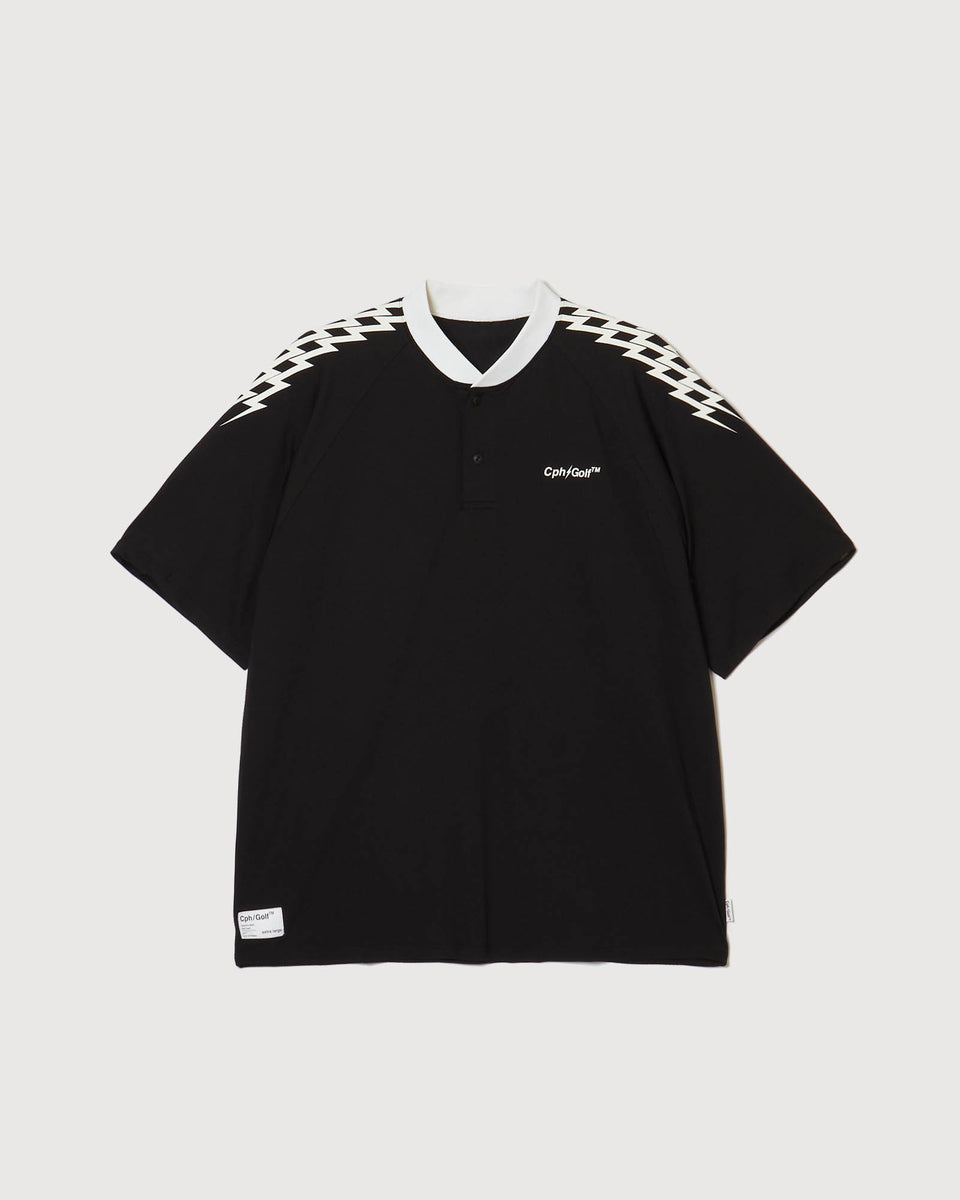 メンズウェア Cph/Golf / #THUNDER STRIPES HENRY POLO THUNDER STRIPES HENRY POLO - BLACK - – Cph/Golf™︎
