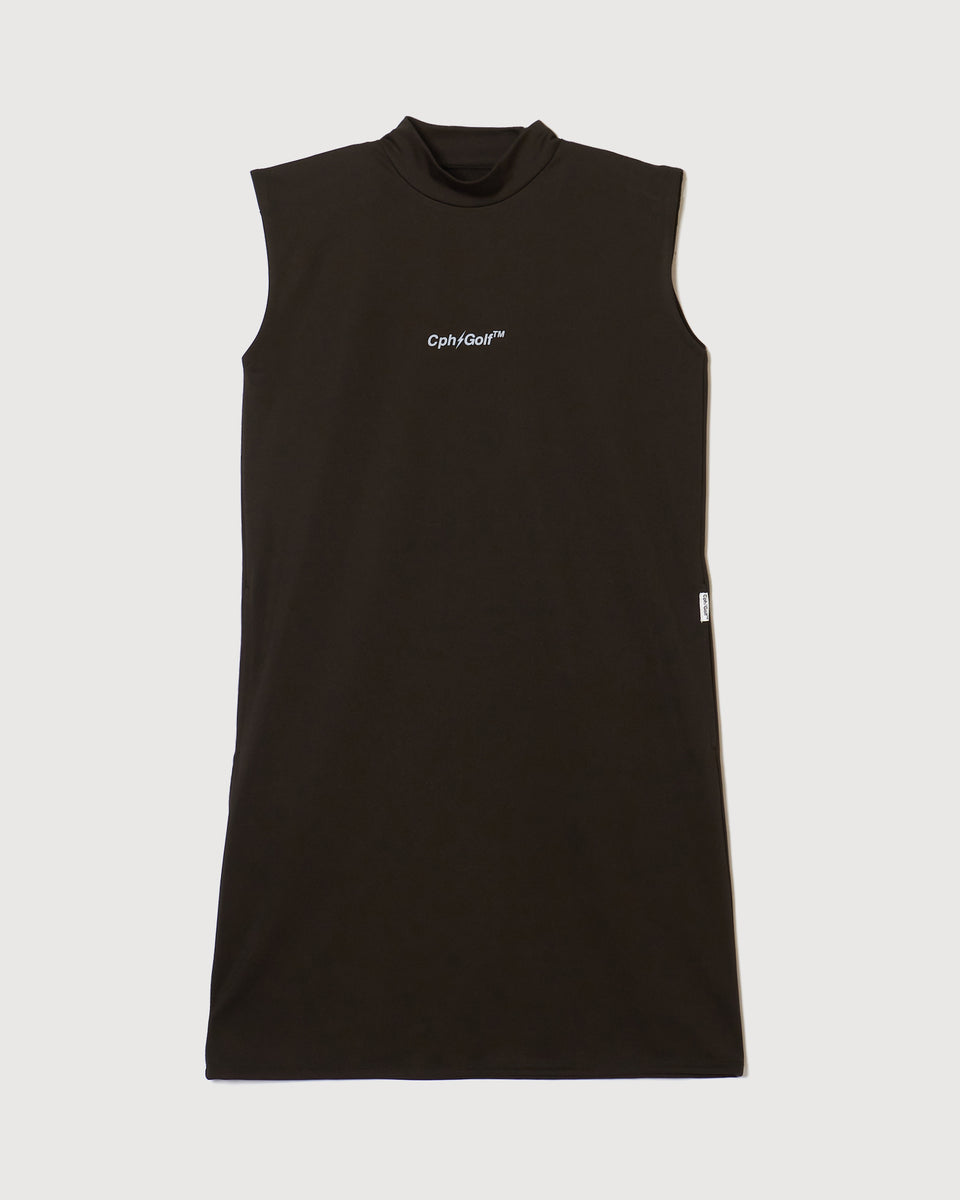 ★NO SLEEVE THUNDER MOCK NECK ONE PIECE WOMENS】 #NO SLEEVE THUNDER MOCK NECK ONE PIECE - BLACK