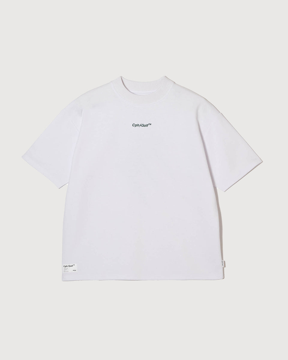 THUNDER MOCK NECK TEE - WHITE - – Captains Helm Golf