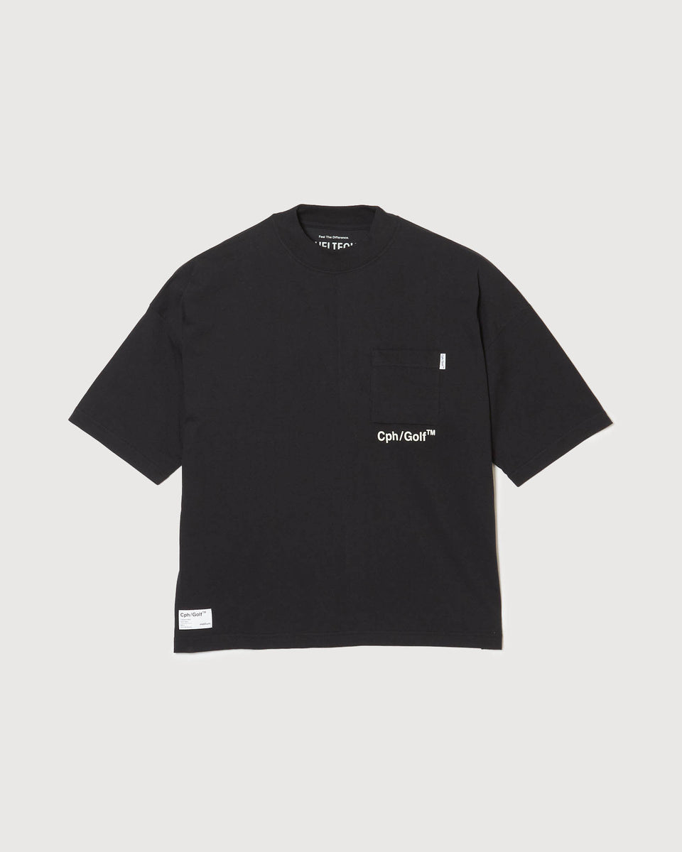 SHELTECH® × Cph/Golf™ #BUNKER MOCK NECK S/S TEE - BLACK - – Cph