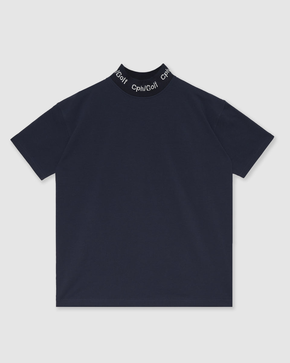 JACQUARD MOCK S/S TEE - NAVY - – Cph/Golf™︎