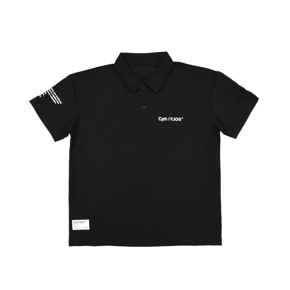CPH/GOLF×RUFFLOG VERTICAL LOGO SS POLO WOMEN] Cph/Golf×RUFFLOG VERTICAL LOGO SS POLO BLACK – Cph/Golf™︎