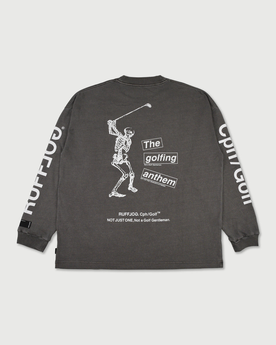 完売品RUFFLOG GOLFING ANTHEM L/S MOCK TEE L Golfing Anthem L/S Mock Tee GRAY – Cph/Golf™︎