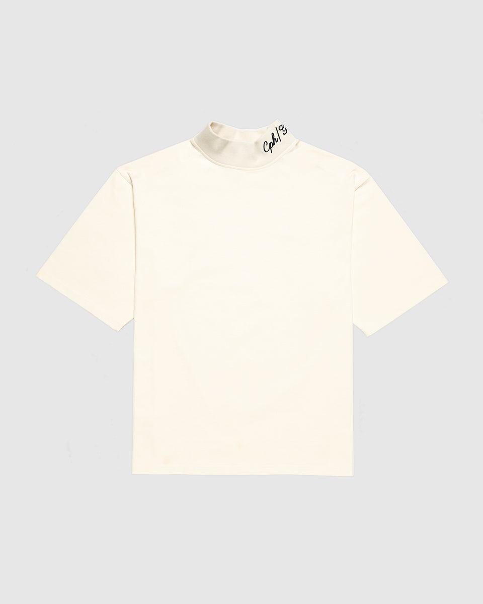 【Captains Helm Golf】 Mock Neck Logo Tee CAPTAINS HELM GOLF #MOCK NECK LOGO TEE -OFF WHITE- – Cph/Golf™︎