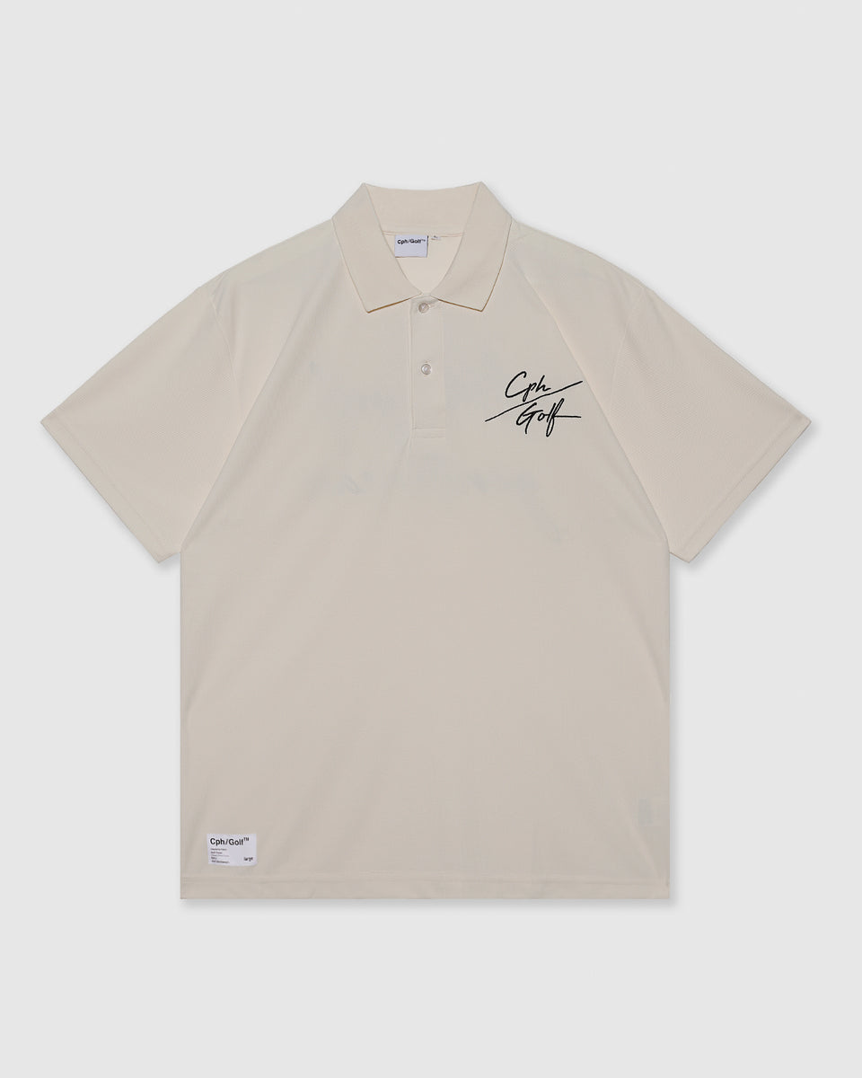 【CaptainsHelmGolf】SLASH LOGO SUMMER POLO SLASH LOGO SUMMER POLO - OFF WHITE - – Cph/Golf™︎