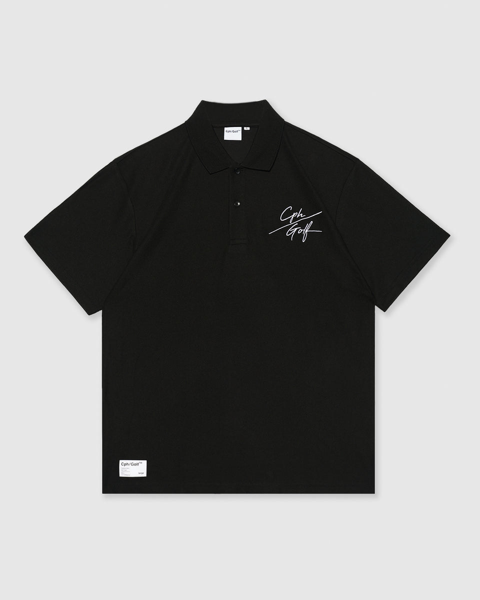 【CaptainsHelmGolf】SLASH LOGO SUMMER POLO SLASH LOGO SUMMER POLO- BLACK - – Cph/Golf™︎