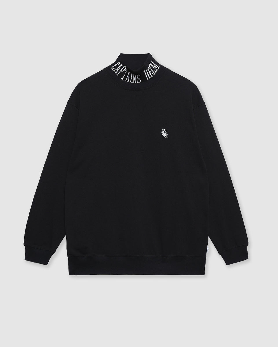 #CLUB TURTLE NECK LS TEE - BLACK -