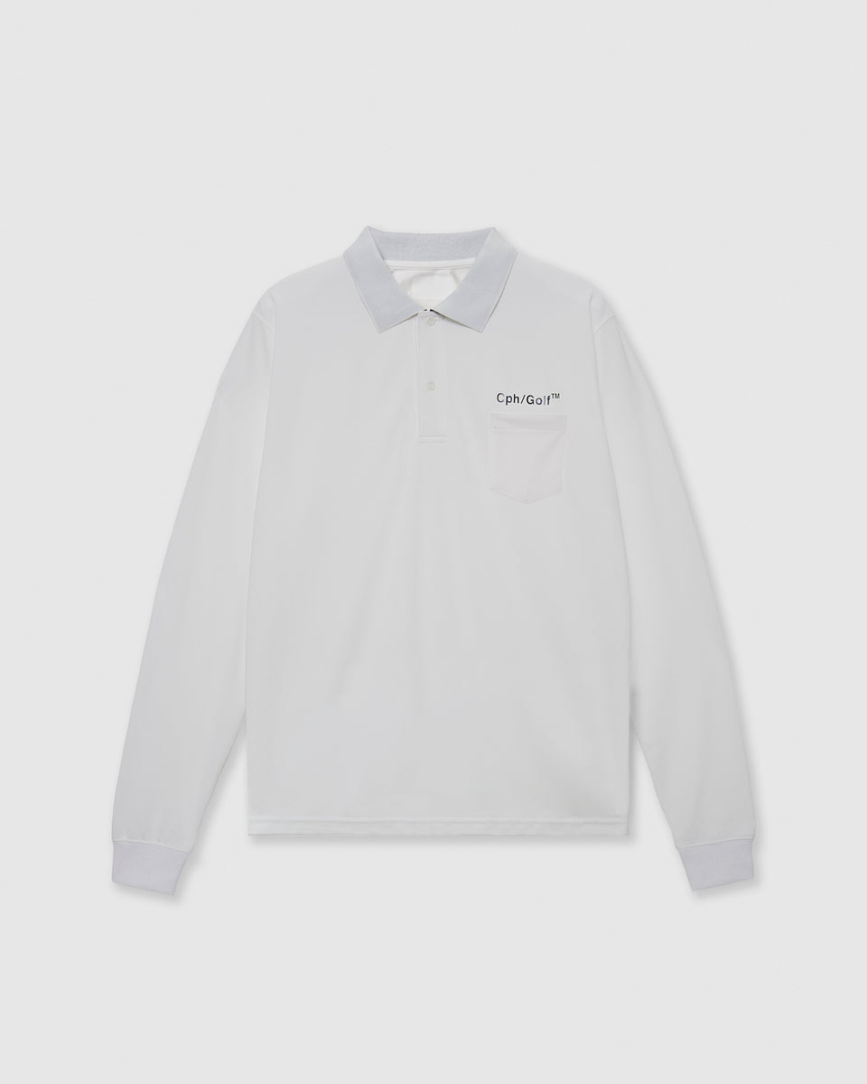 Cph/Golf TM LS POLO - WHITE - – Cph/Golf™︎