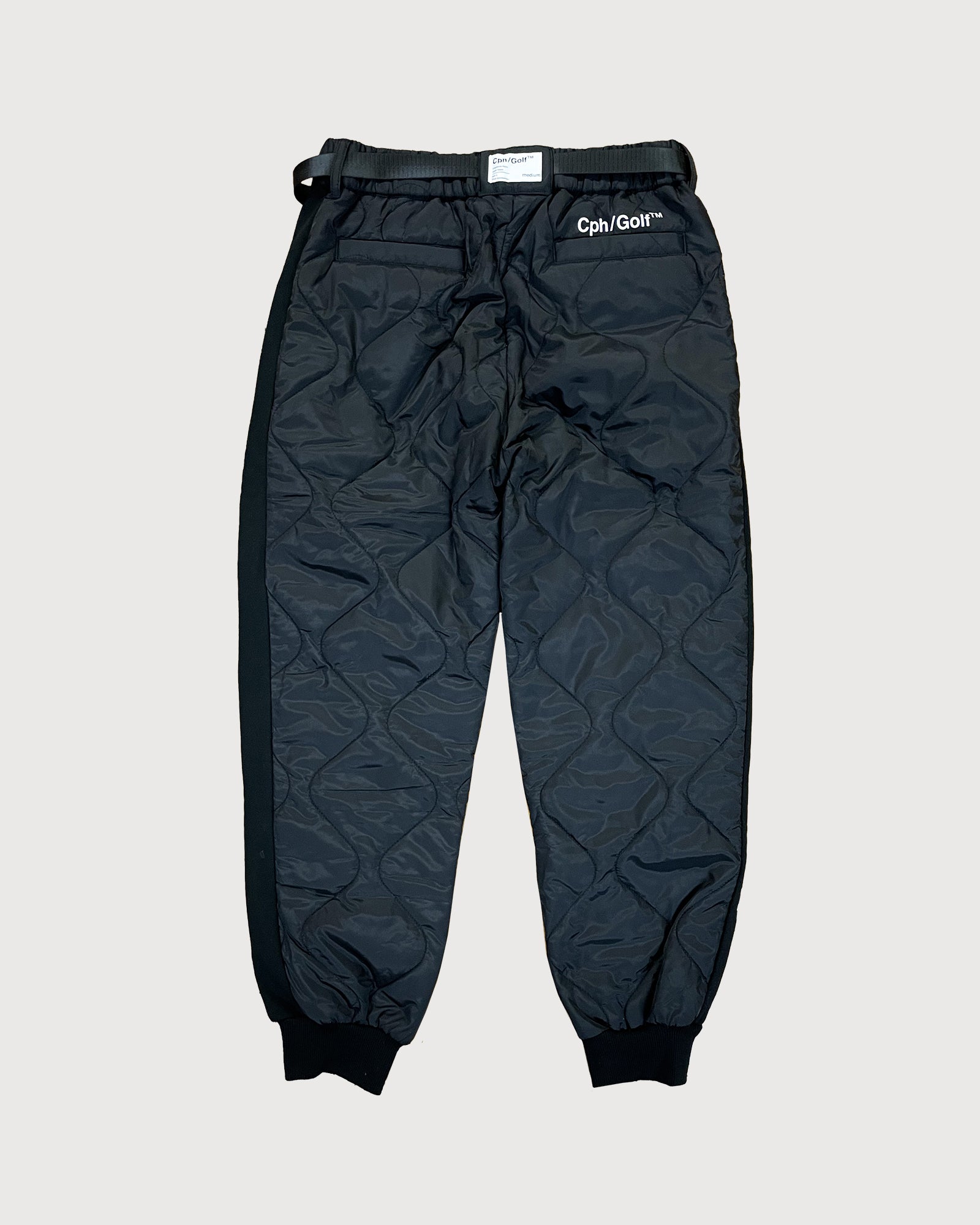 FRONT QUILTED ADJUSTABLE PANTS - BLACK - – Cph/Golf™︎