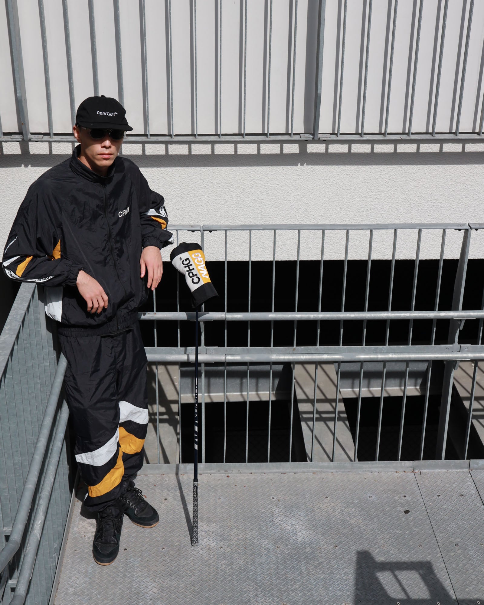 SIDE ZIPPER NYLON PANTS - BLACK - – Cph/Golf™︎