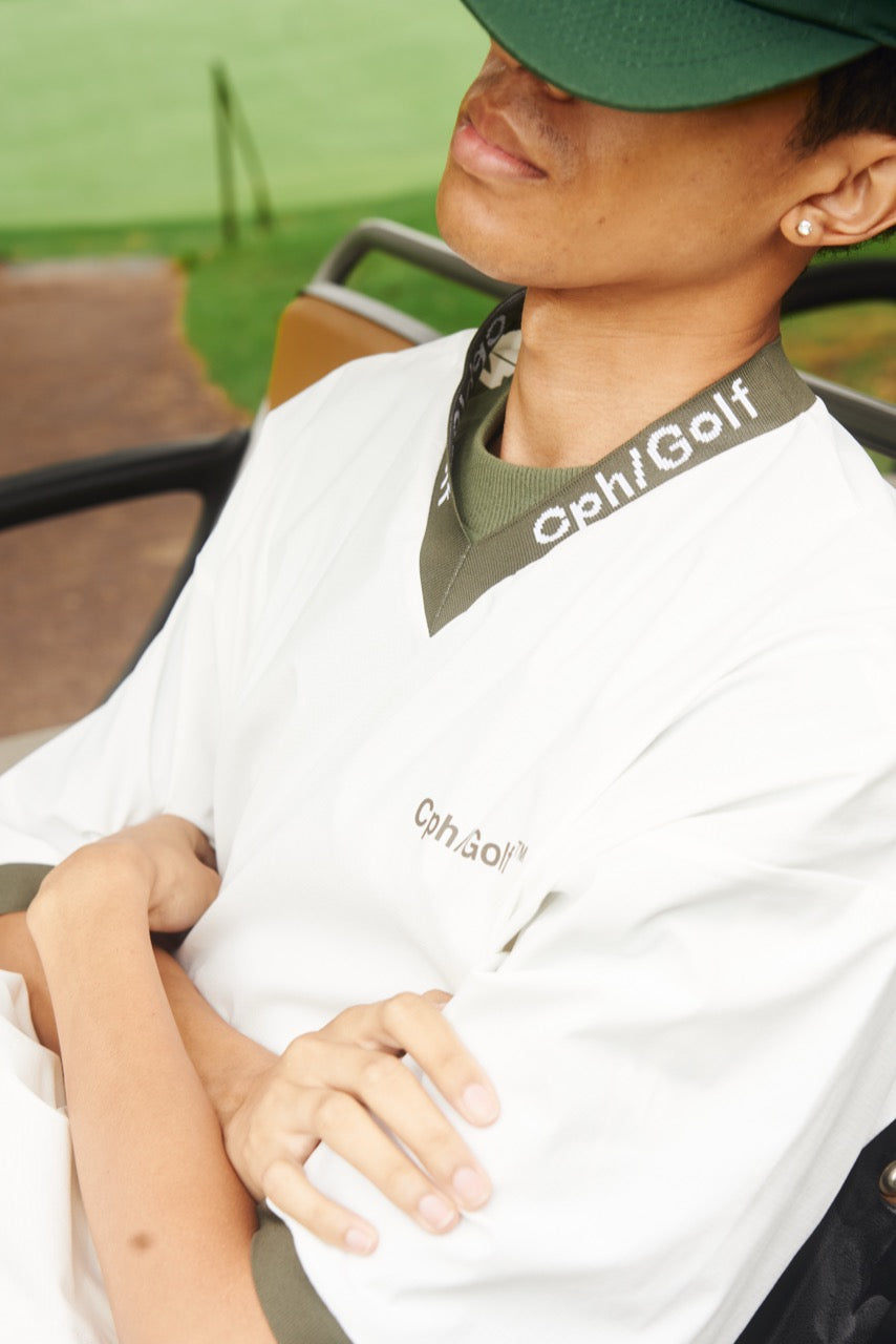 JACQUARD RIB SIDE MESH SS PISTE WHITE – Cph/Golf™︎