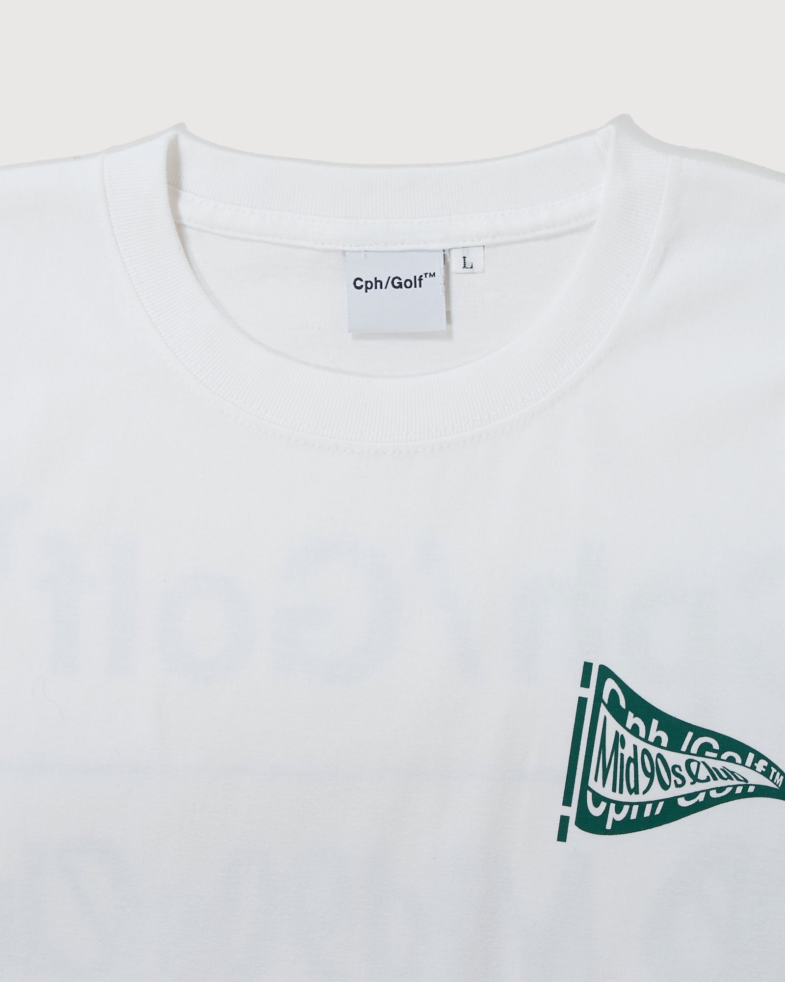 Mid90sClub × Cph/Golf™️ #CREWNECK TEE - WHITE - – Cph/Golf™︎
