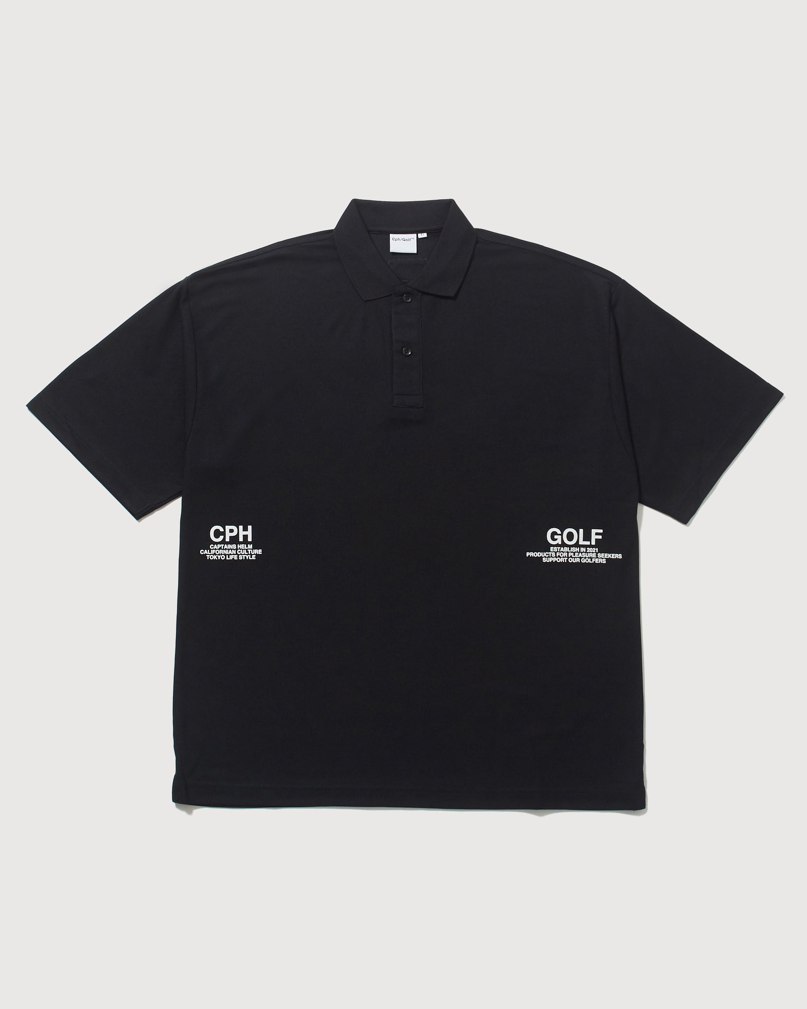 CPH LOGO BIG S/S POLO - BLACK - – Cph/Golf™︎