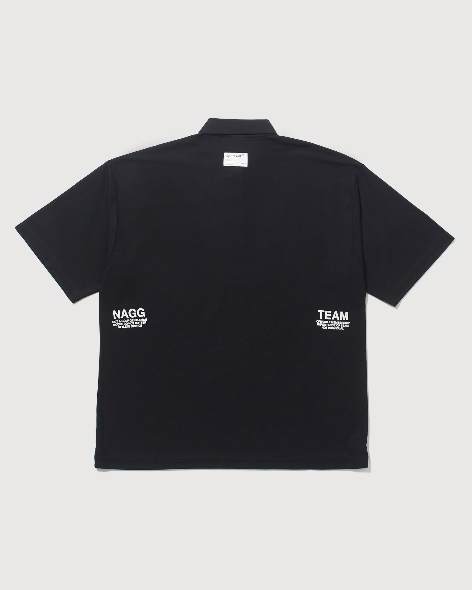 CPH LOGO BIG S/S POLO - BLACK - – Cph/Golf™︎