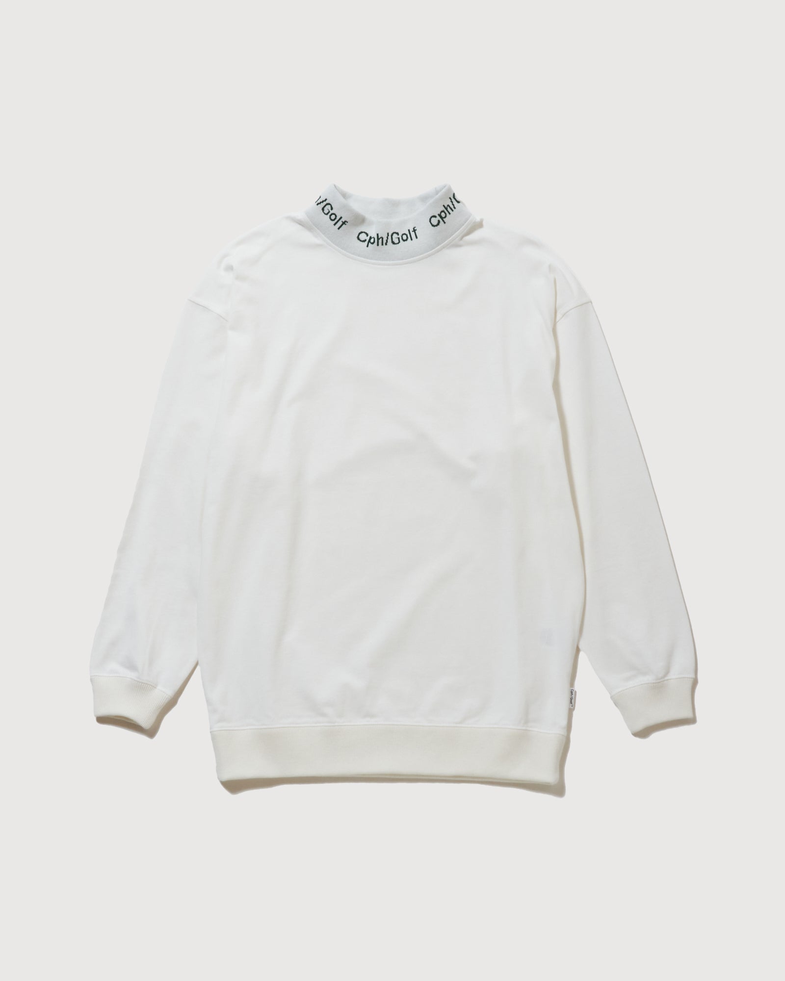 JACQUARD MOCK NECK LS TEE - WHITE - – Cph/Golf™︎