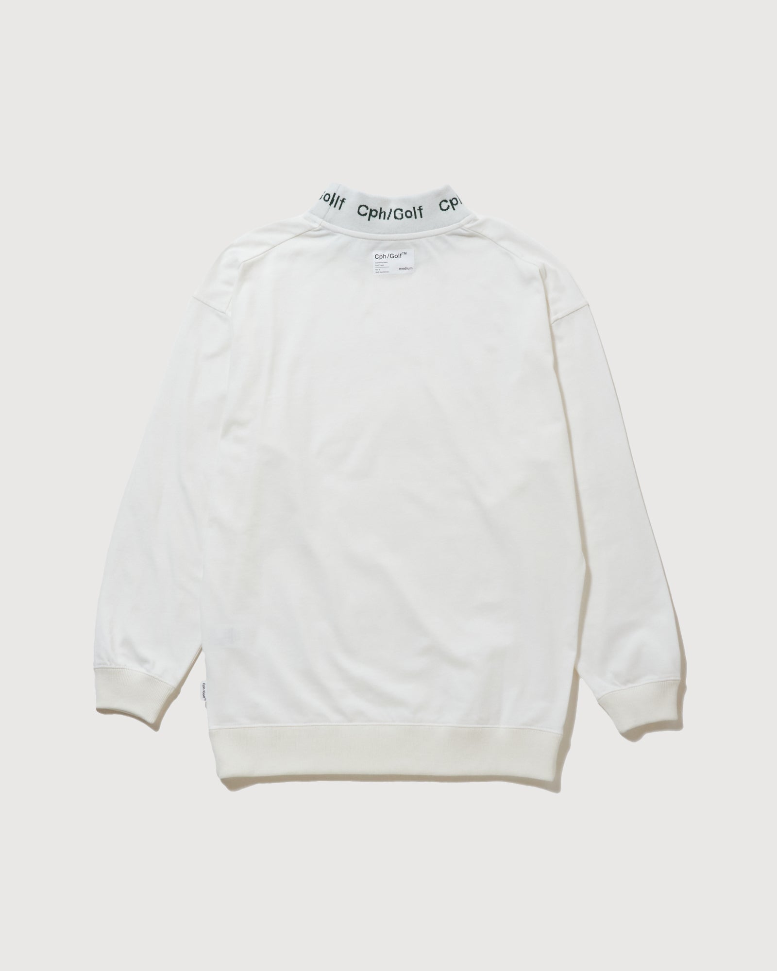 JACQUARD MOCK NECK LS TEE - WHITE - – Cph/Golf™︎