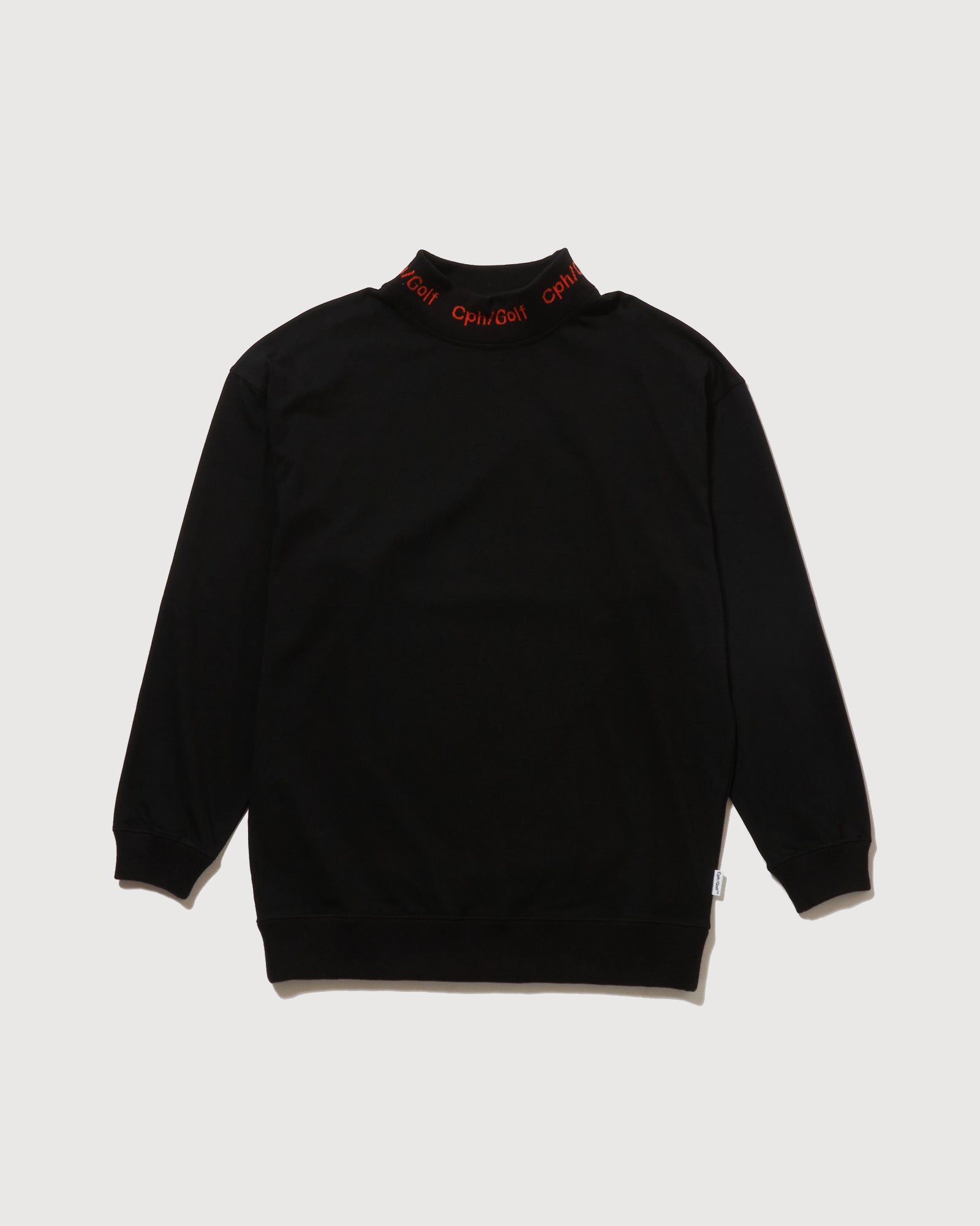 JACQUARD MOCK NECK LS TEE - BLACK - – Cph/Golf™︎