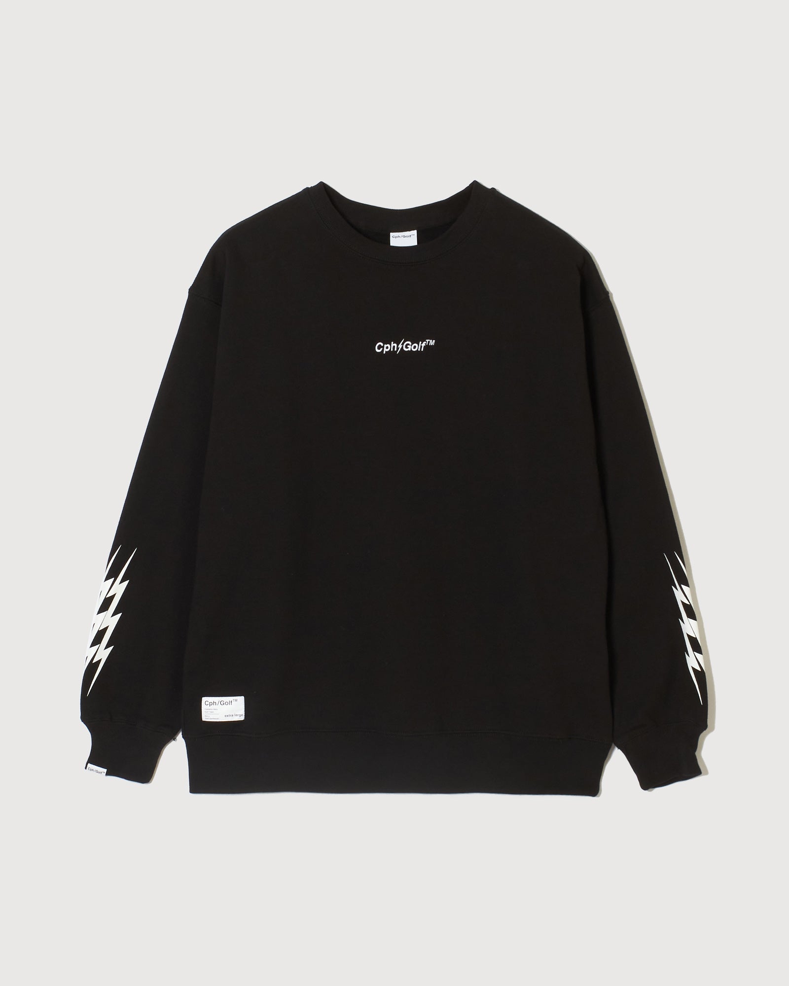 THUNDER STRIPES CREW SWEAT - BLACK - – Cph/Golf™︎