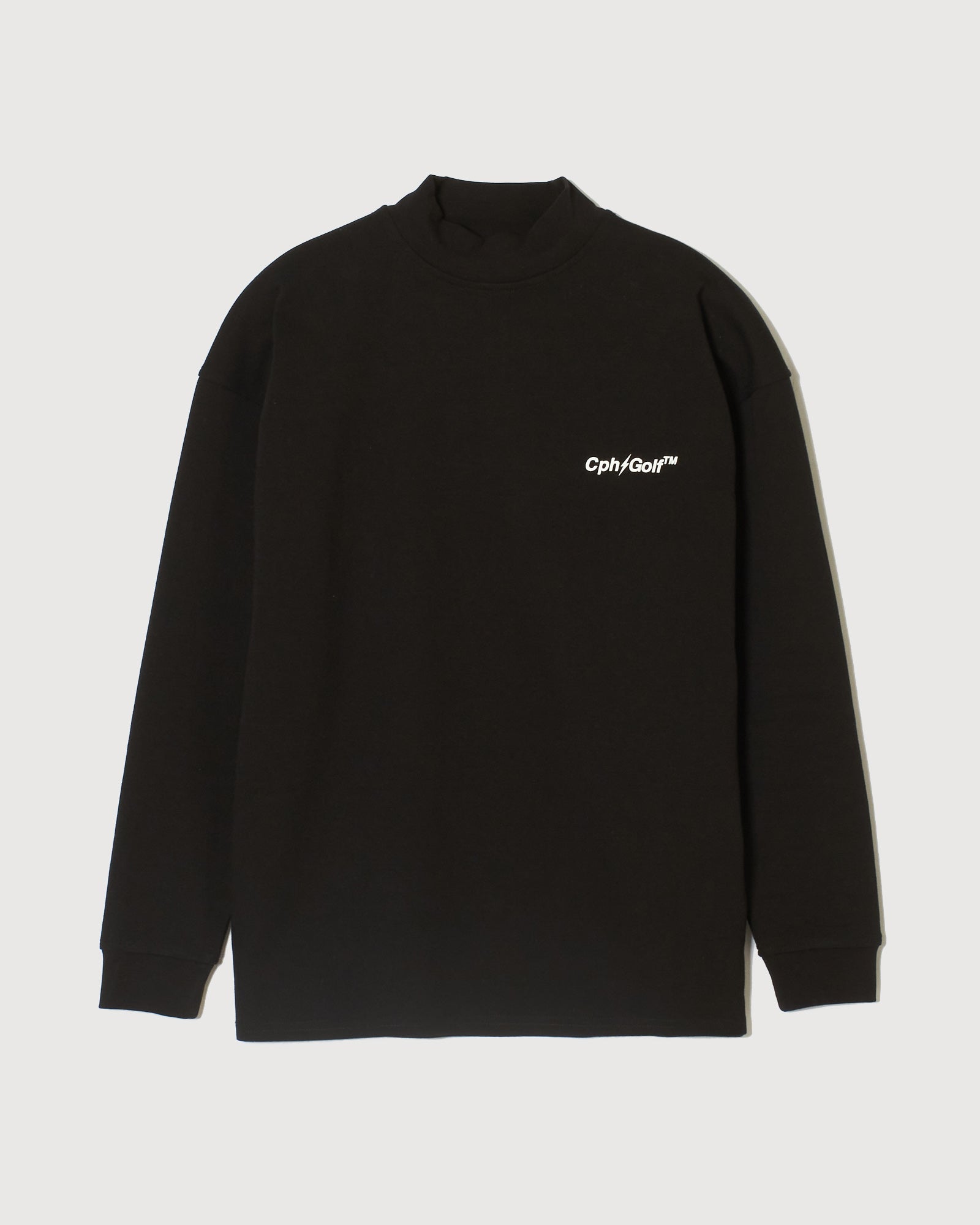 THUNDER STRIPES L/S MOCKNECK TEE - BLACK - – Cph/Golf™︎