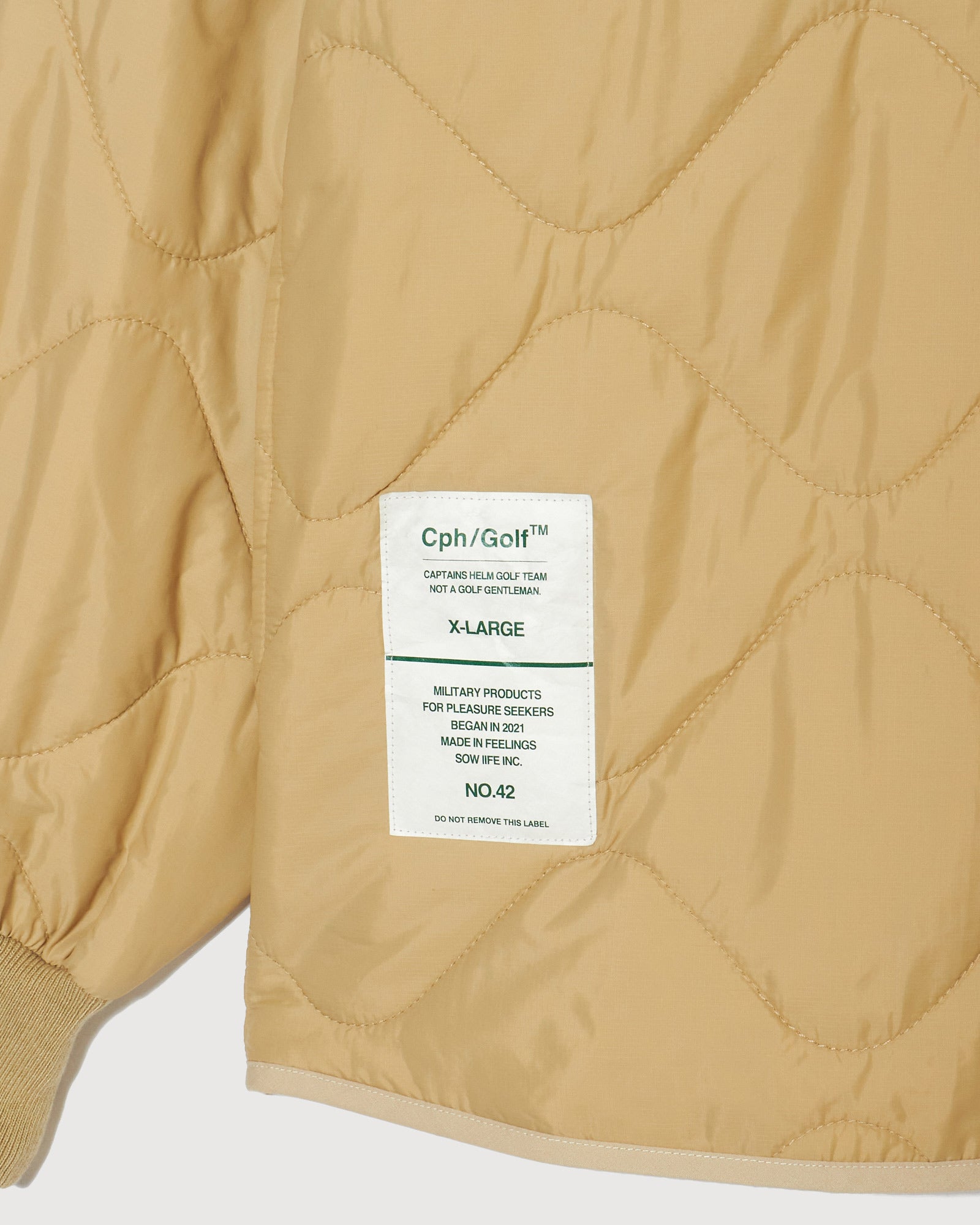 QUILTING NO-COLLAR JACKET - BEIGE - – Cph/Golf™︎