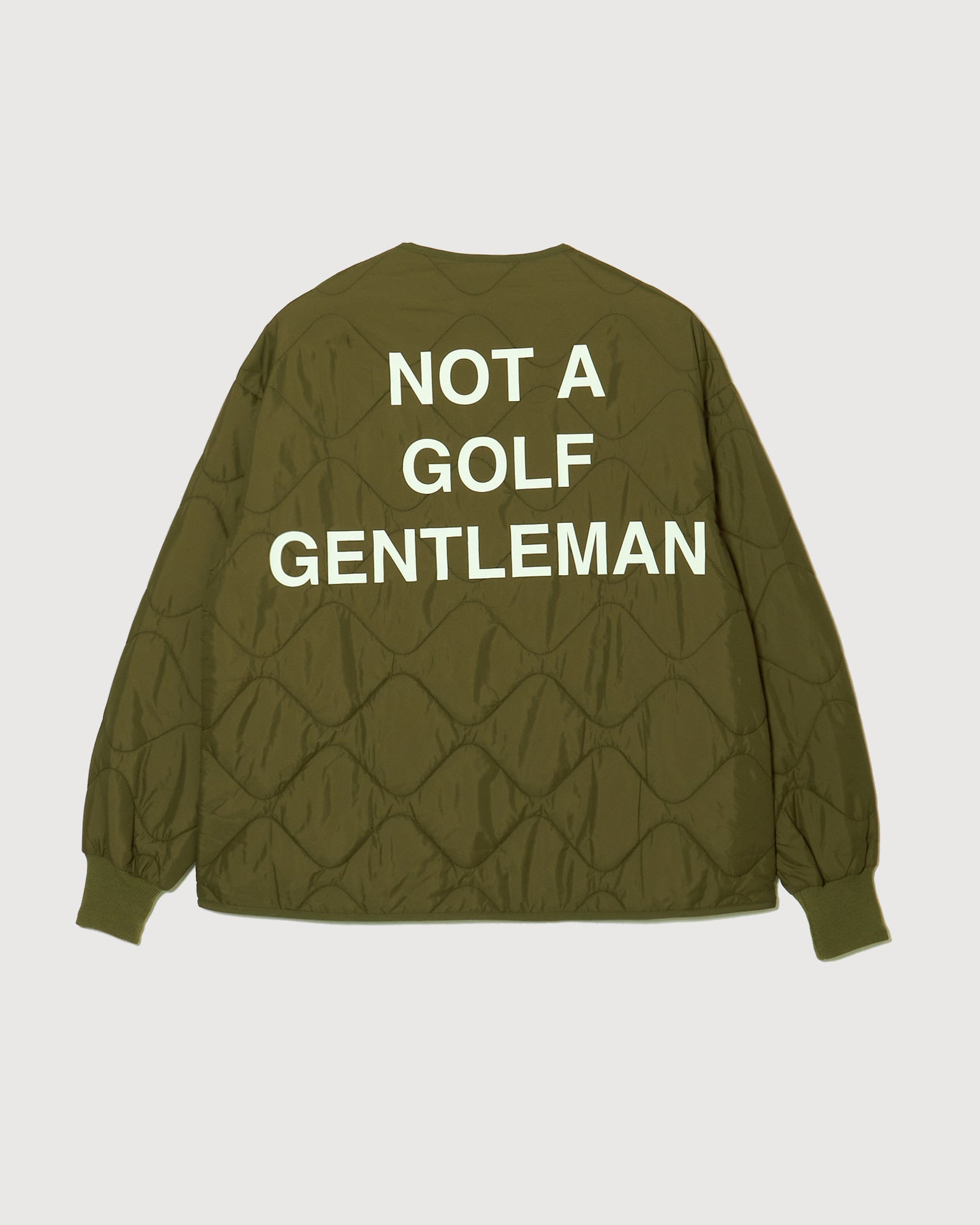 QUILTING NO-COLLAR JACKET - KHAKI - – Cph/Golf™︎