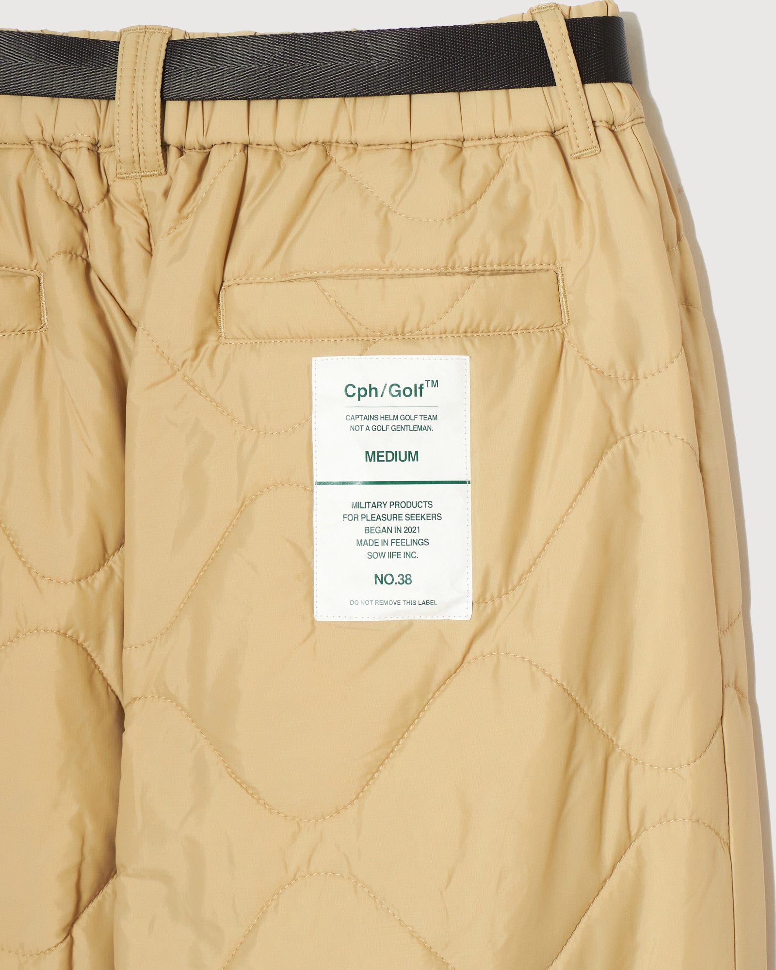 QUILTING ADJUSTABLE JOGGER PANTS - BEIGE - – Cph/Golf™︎