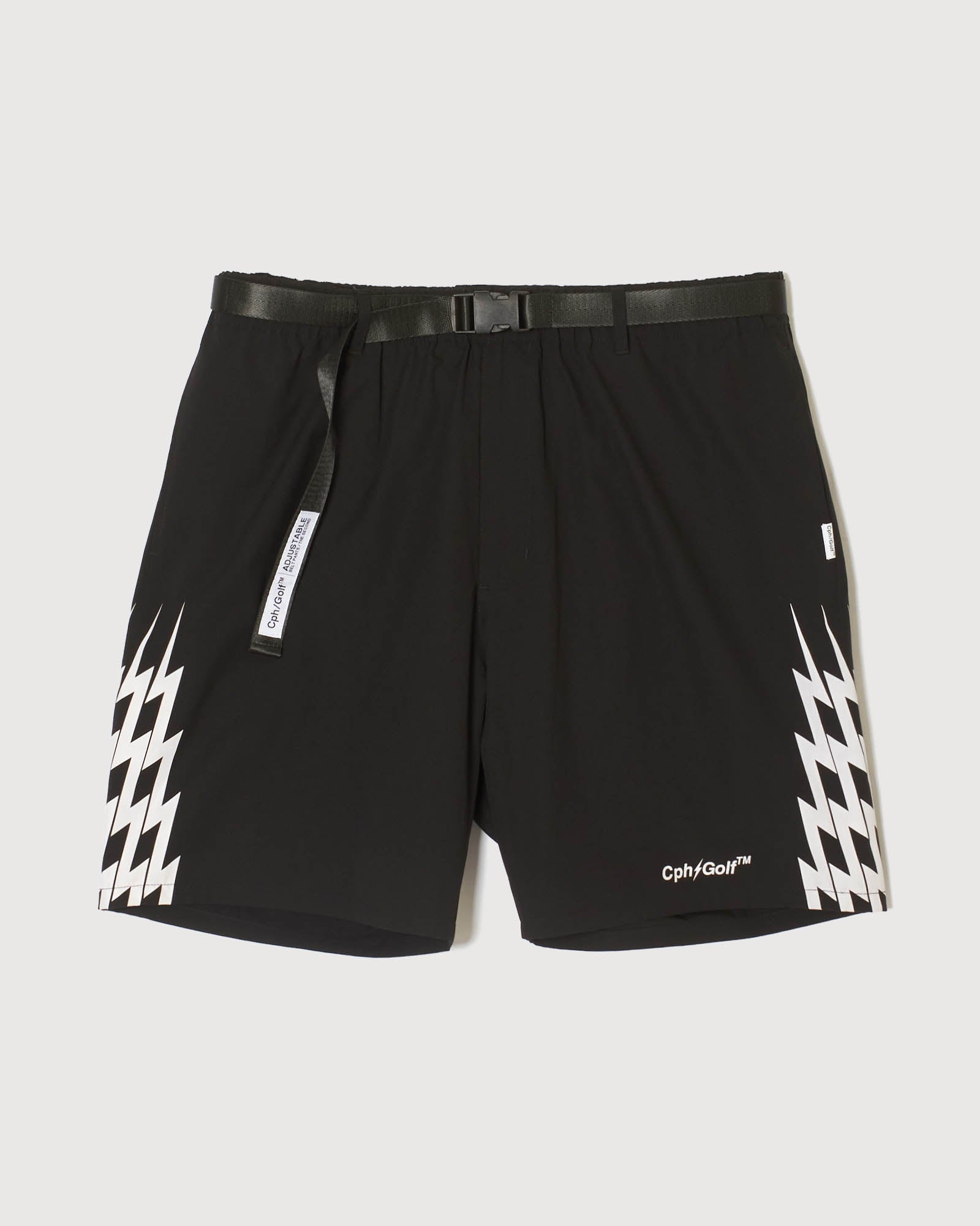 CPH/GOLF THUNDER STRIPES ショートパンツ BLACK M THUNDER STRIPES ADJUSTABLE SHORT - BLACK - – Cph/Golf™︎