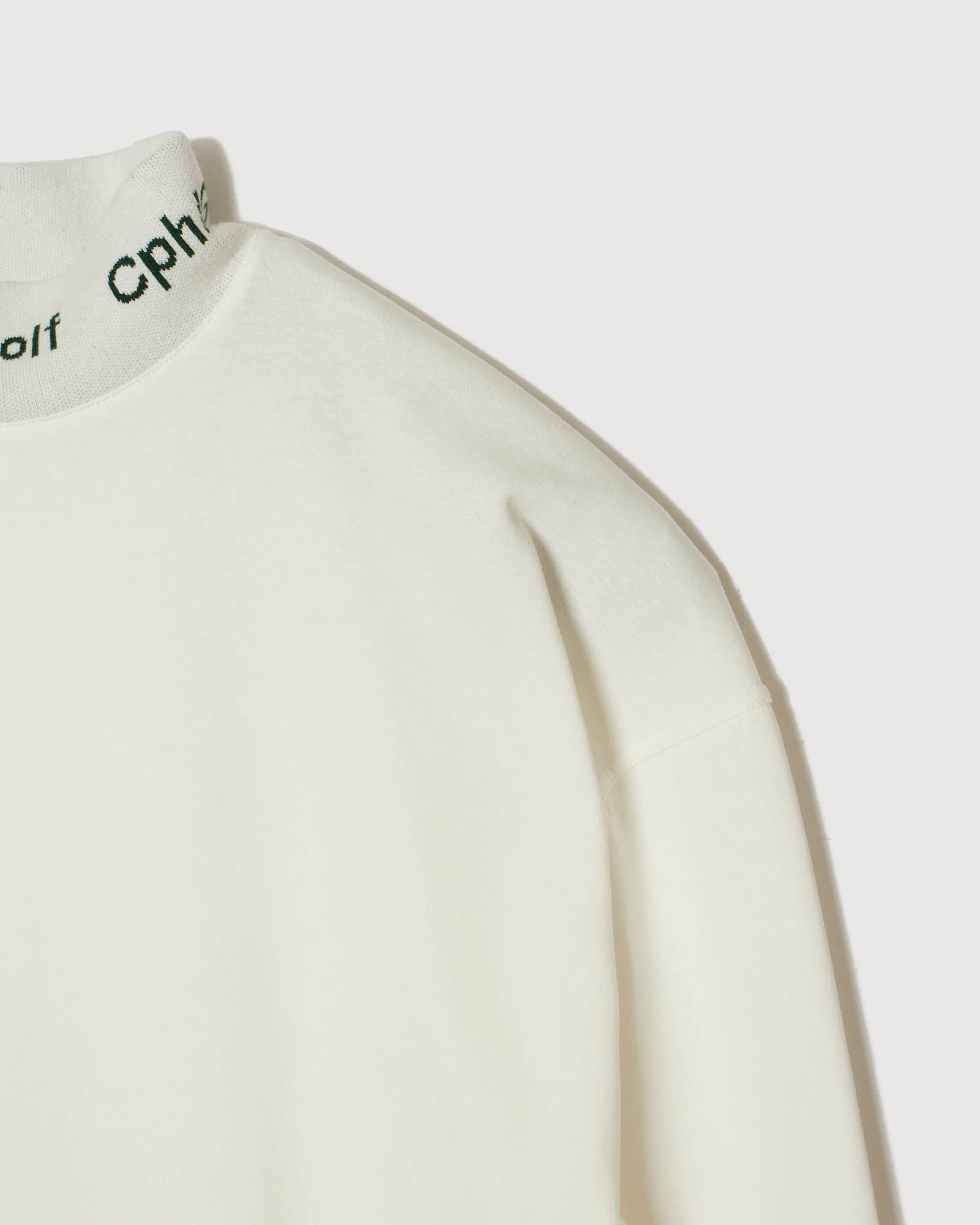 JACQUARD MOCK NECK LS TEE - WHITE - – Cph/Golf™︎