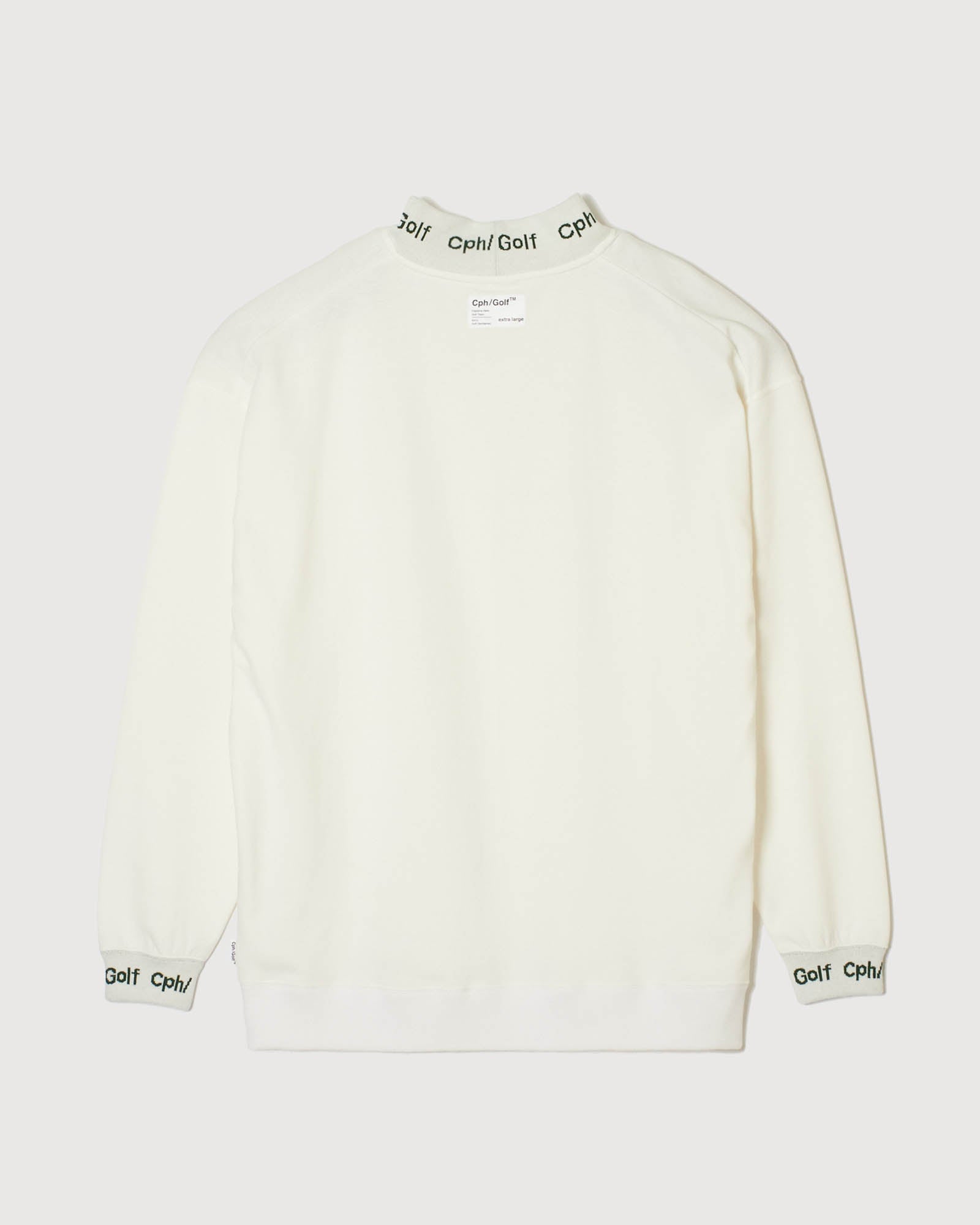 JACQUARD MOCK NECK LS TEE - WHITE - – Cph/Golf™︎