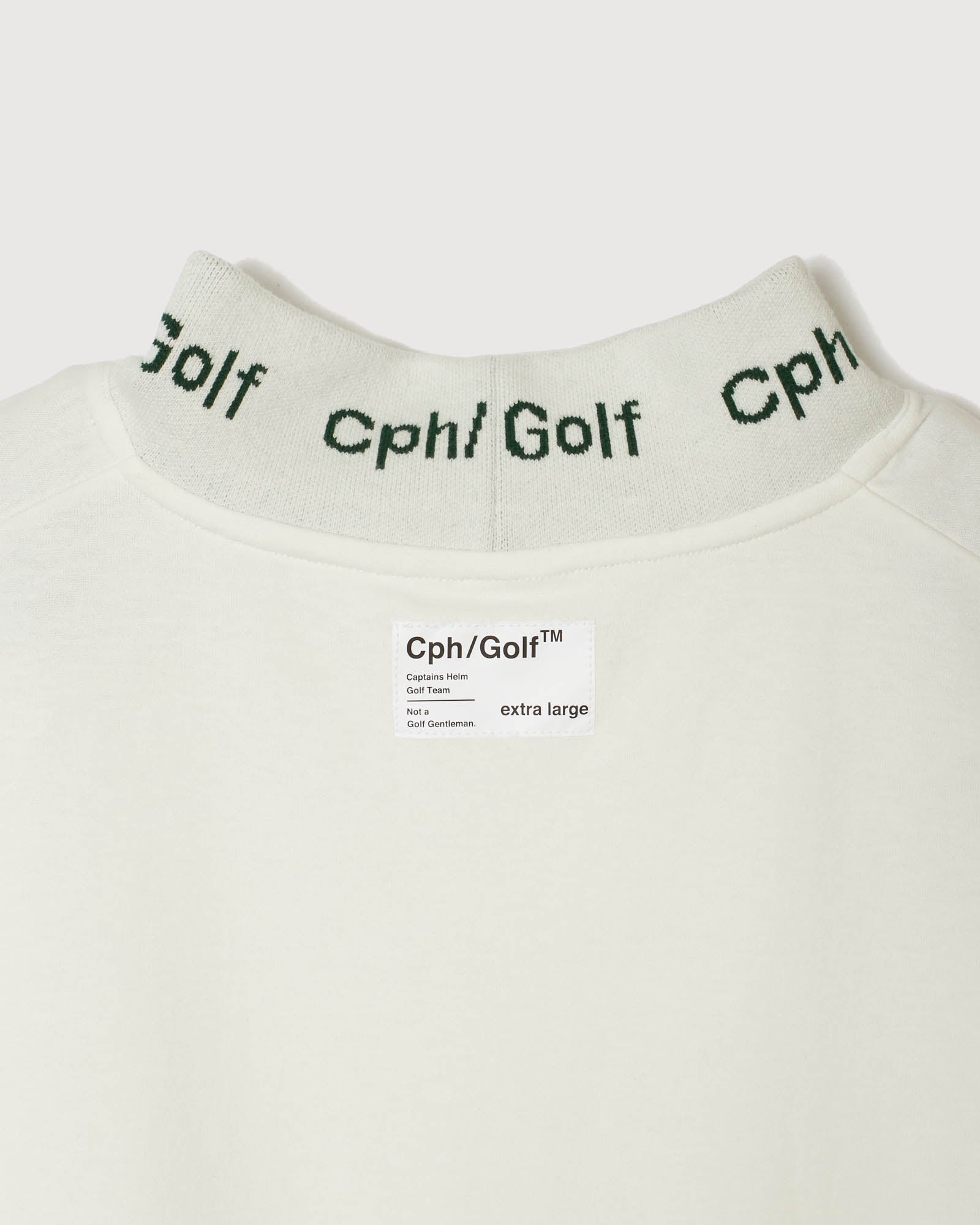 JACQUARD MOCK NECK LS TEE - WHITE - – Cph/Golf™︎
