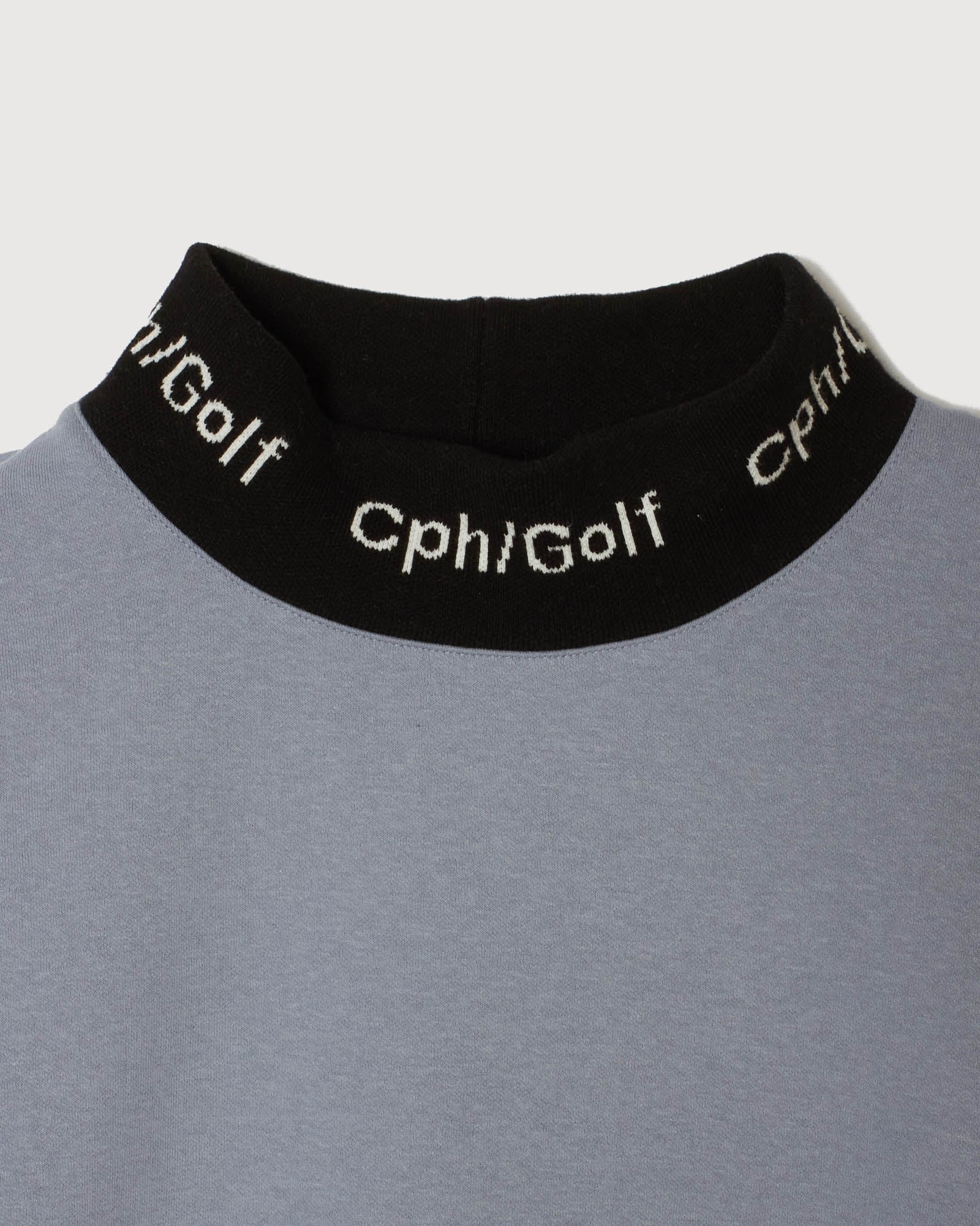 JACQUARD MOCK NECK LS TEE - SAX - – Cph/Golf™︎