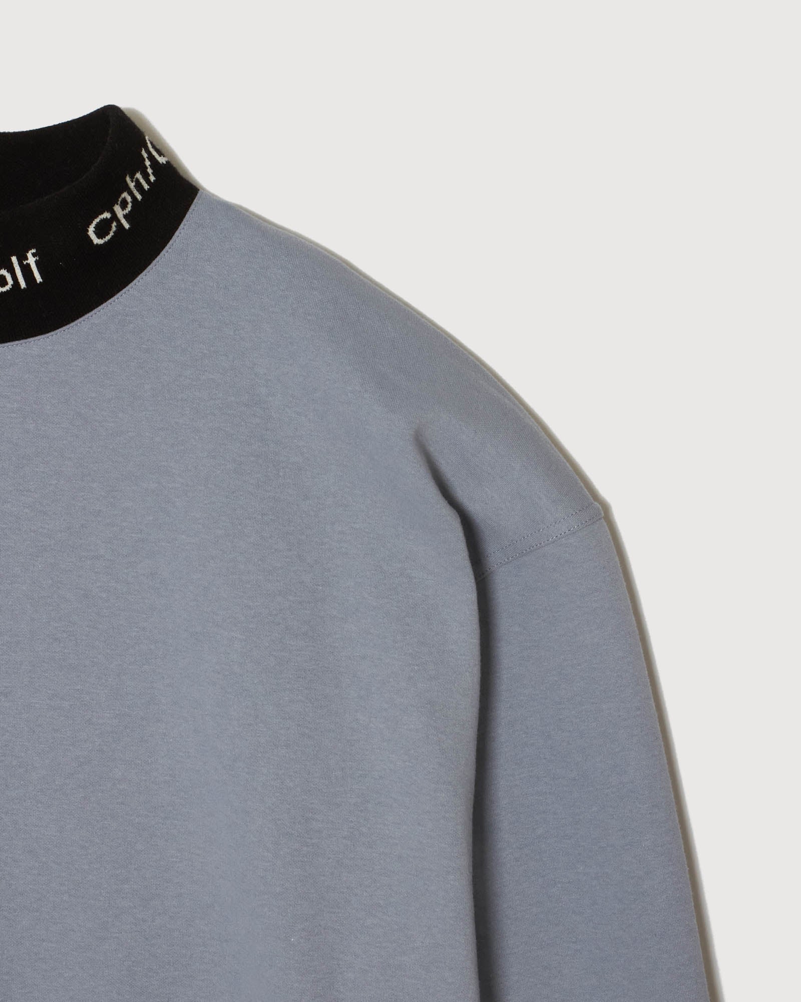 JACQUARD MOCK NECK LS TEE - SAX - – Cph/Golf™︎
