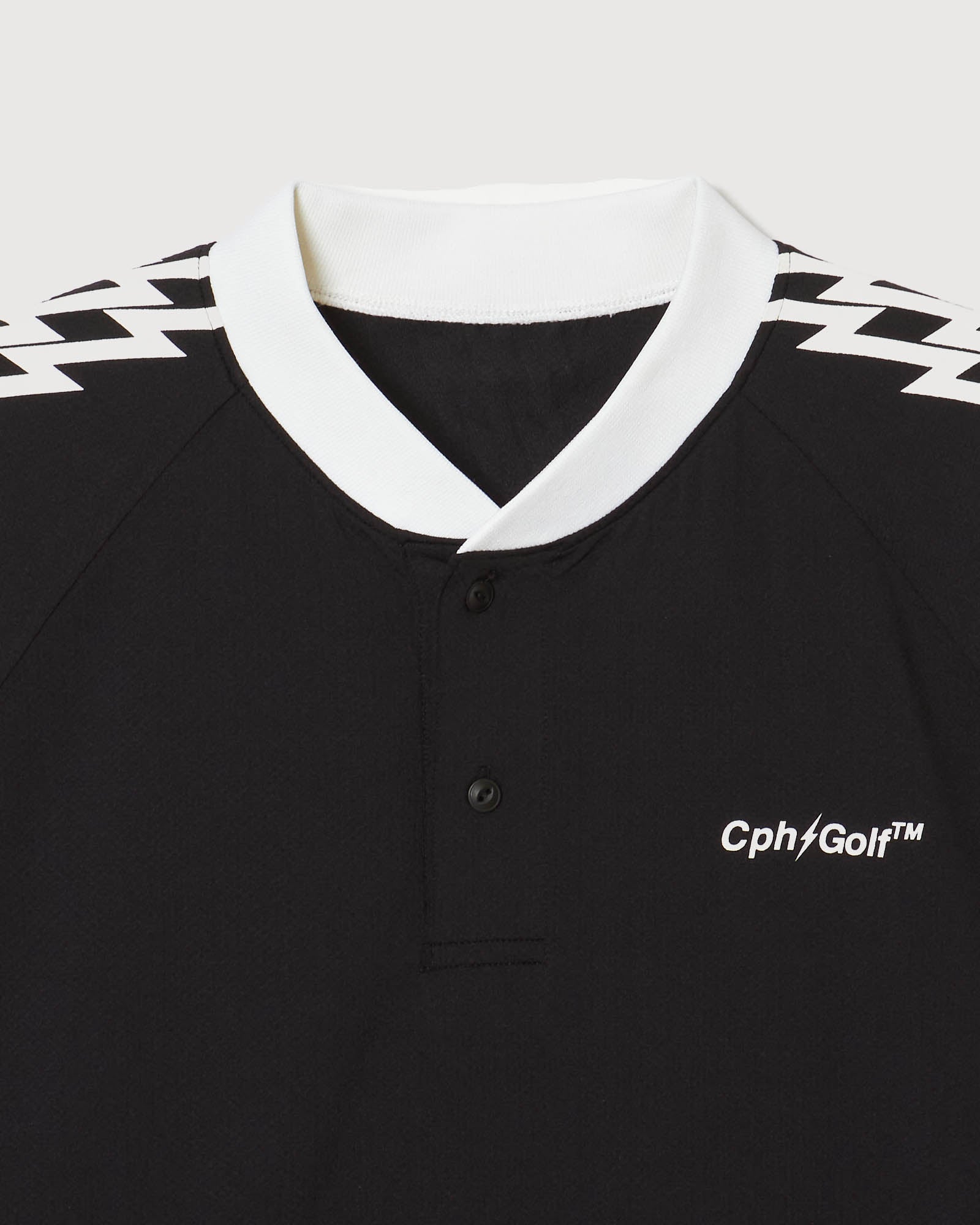 THUNDER STRIPES HENRY POLO - BLACK - – Cph/Golf™︎