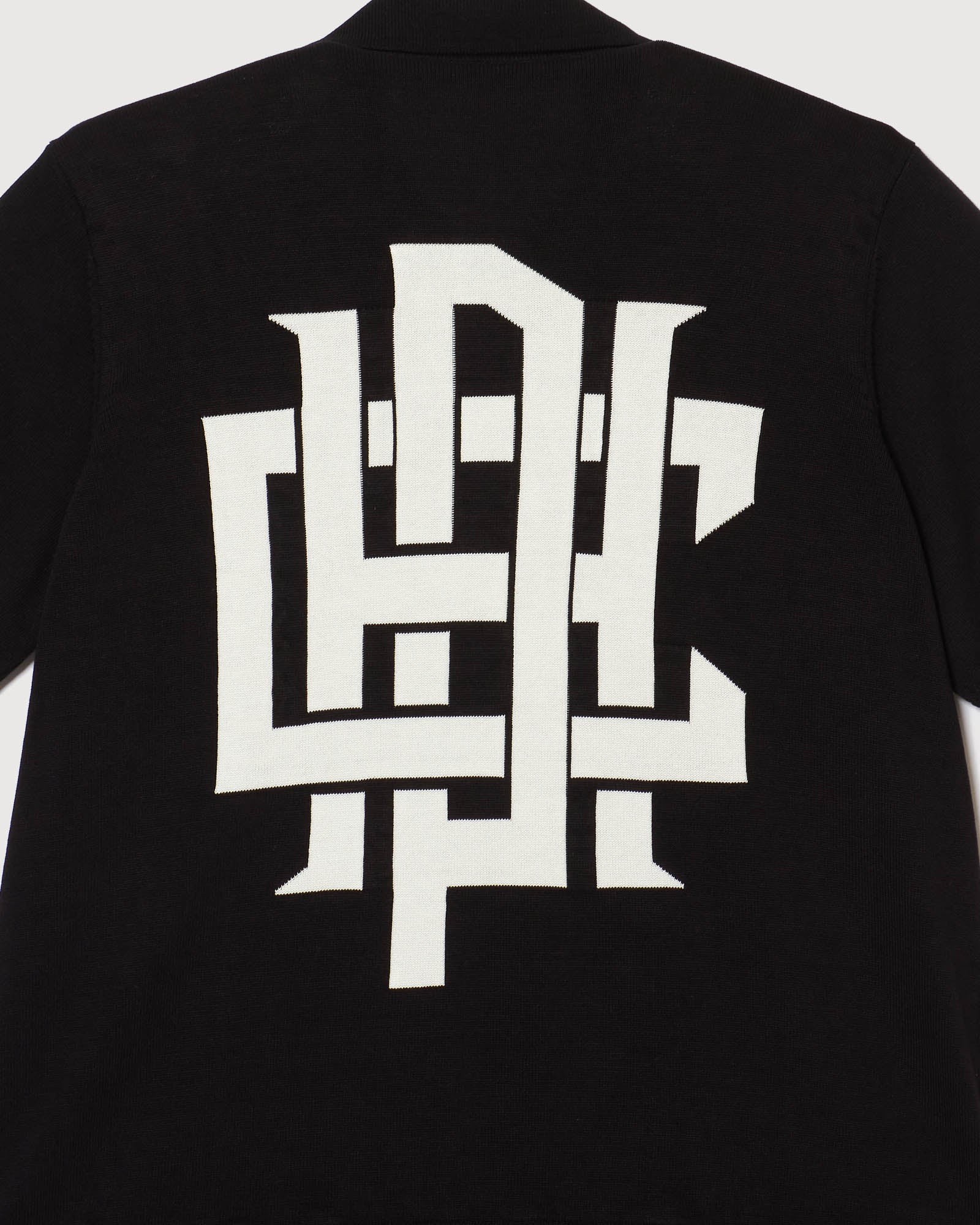 レディースウェア #OVERLAP LOGO JAQUARD KNIT POLO BLACK WOMENS】#OVERLAP LOGO JAQUARD KNIT POLO - BLACK - – Cph/Golf™︎