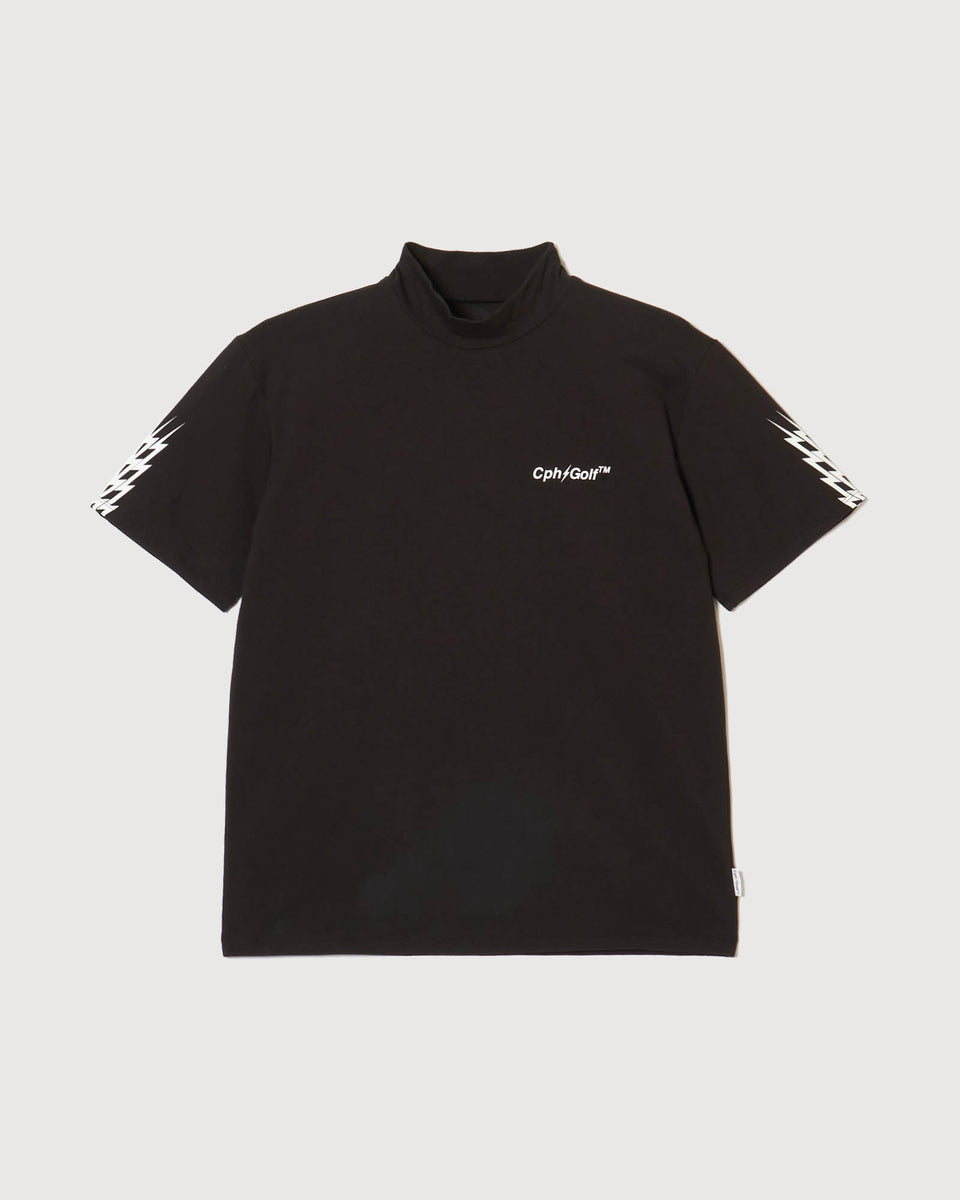 メンズウェア #THUNDER STRIPES MOCK NECK TEE BLACK WOMENS] #THUNDER STRIPES MOCK NECK TEE - BLACK - – Cph/Golf™︎