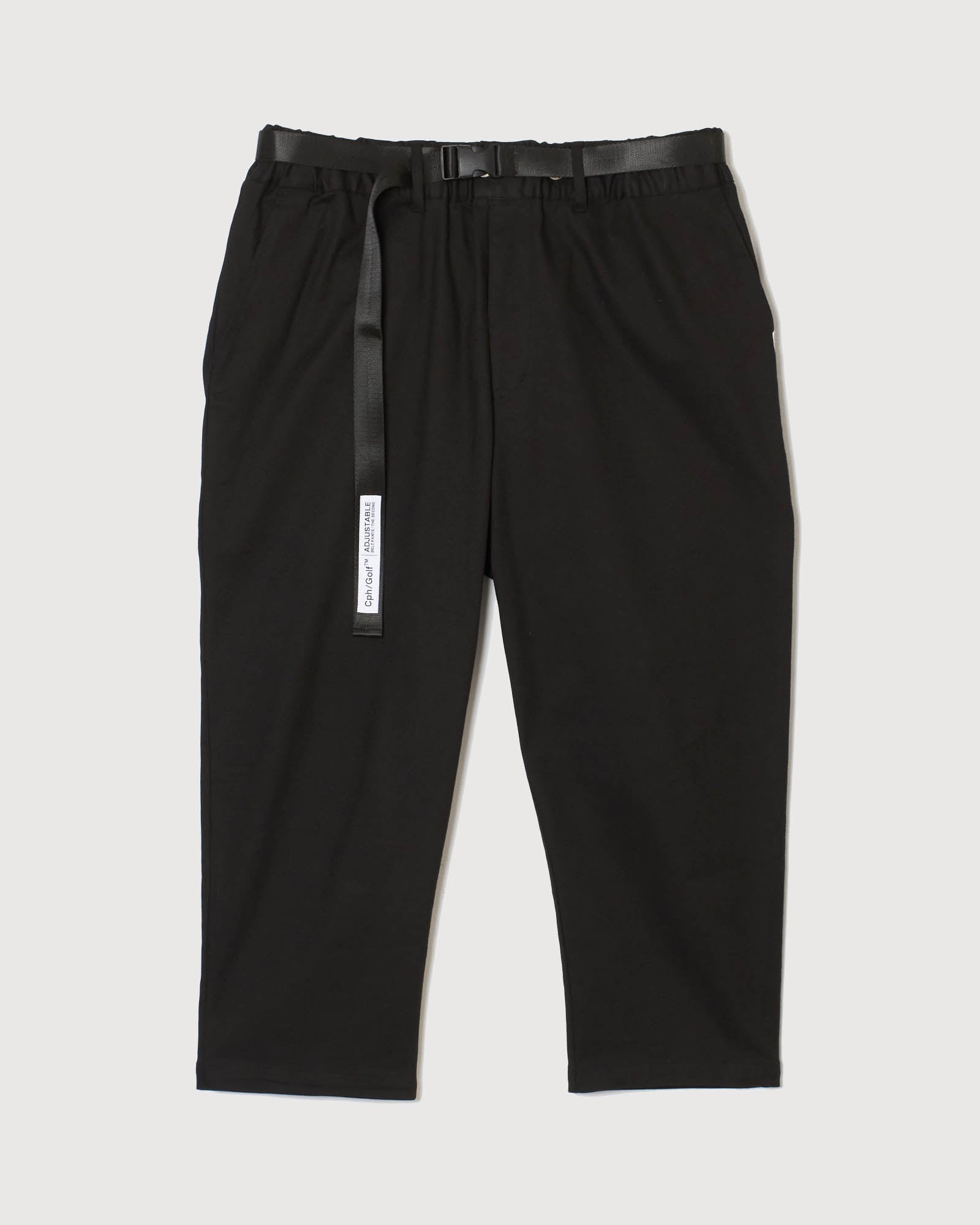 ADJUSTABLE CROPPED CHINO PANTS - BLACK - – Captains Helm Golf