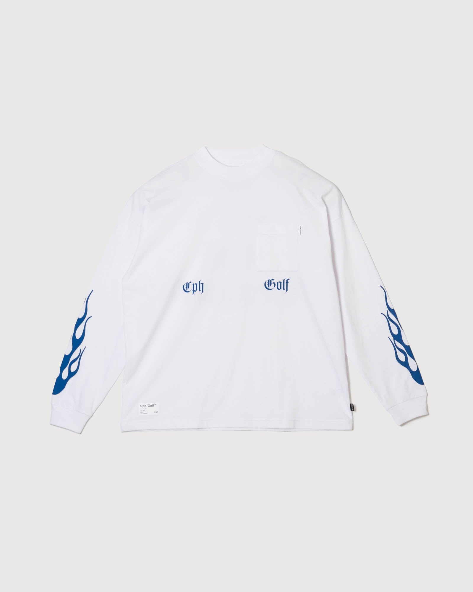 【予約販売】SHELTECH® × Cph/Golf™️ #NASTY LOGO MOCK NECK LS TEE - WHITE -