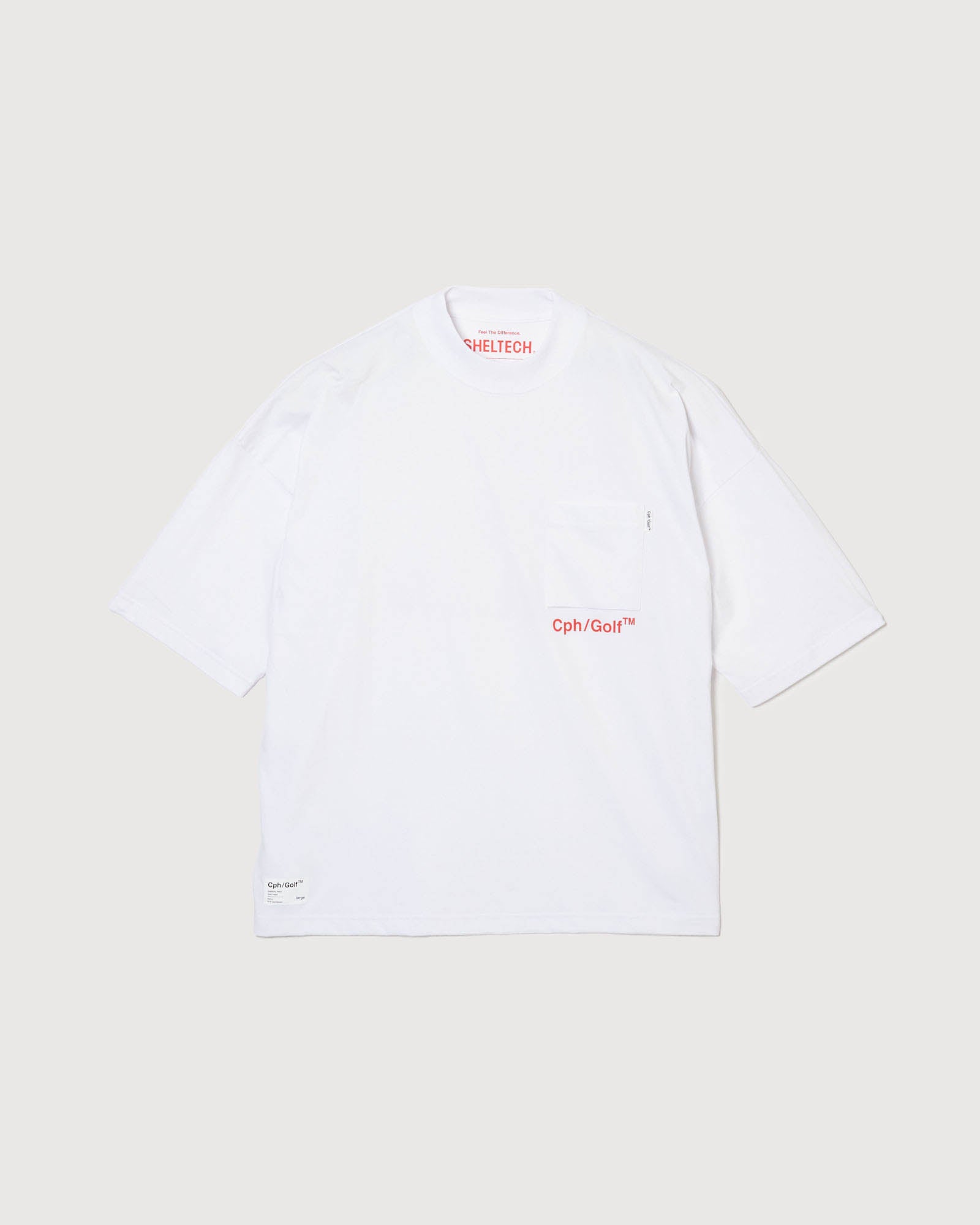 SHELTECH × Cph Golf MOCK NECK SHELTECH® × Cph/Golf™ #BUNKER MOCK NECK S/S TEE - WHITE - – Cph