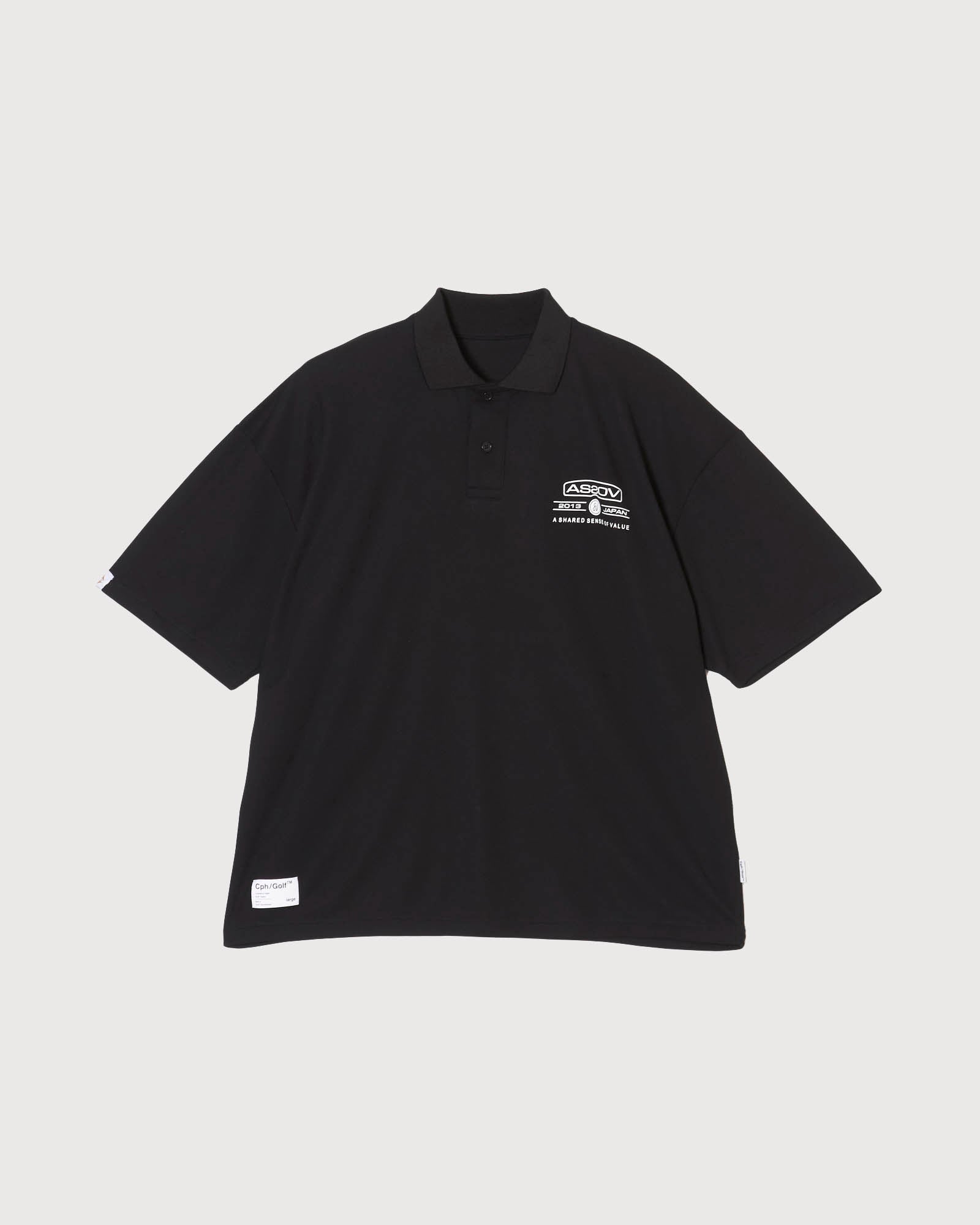 WOMENS】AS2OV×Cph/Golf™ #OVERSIZED S/S POLO - BLACK - – Captains Helm Golf