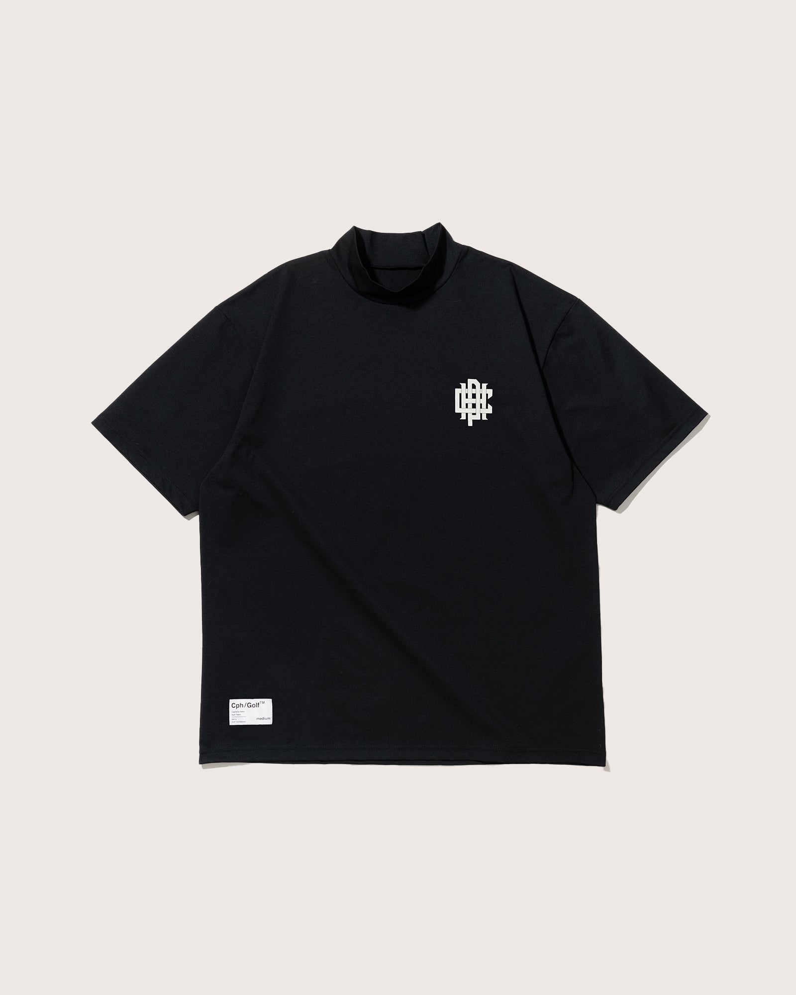 予約販売】#OVERLAP LOGO SUMMER MOCK NECK TEE - BLACK - – Captains Helm Golf