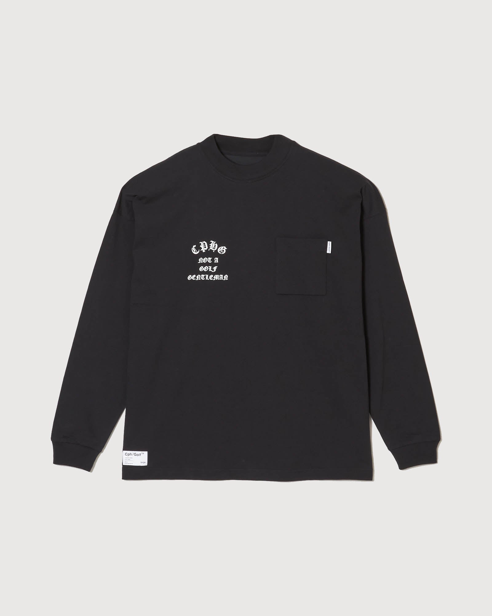 SHELTECH® × Cph/Golf™ #OLD ENGLISH LOGO L/S MOCK NECK TEE – Cph
