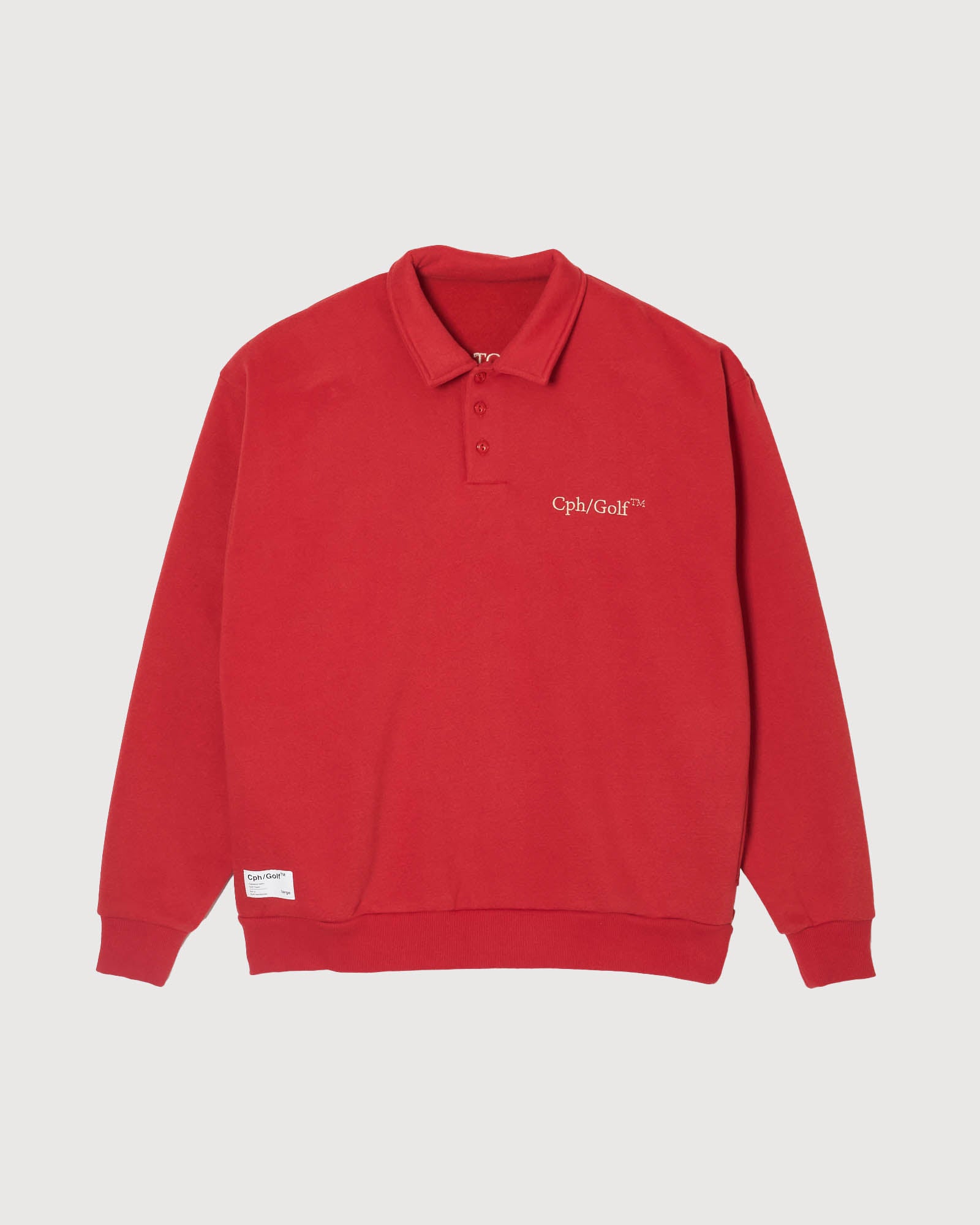 DIGNIFIED LOGO FLEECE PULLOVER L/S POLO - RED - – Cph/Golf™︎
