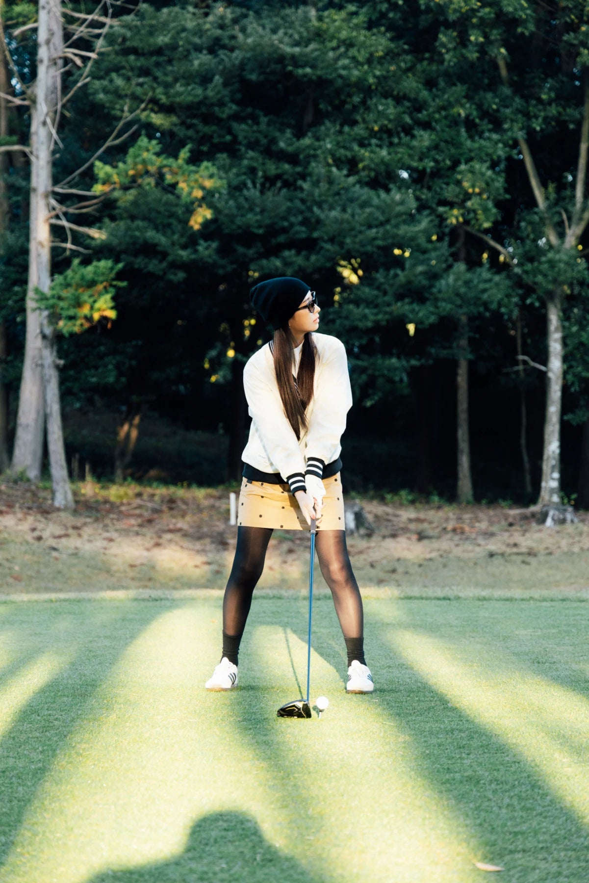 OVERLAP LOGO 2 TUCK SKIRT BEIGE – Cph/Golf™︎