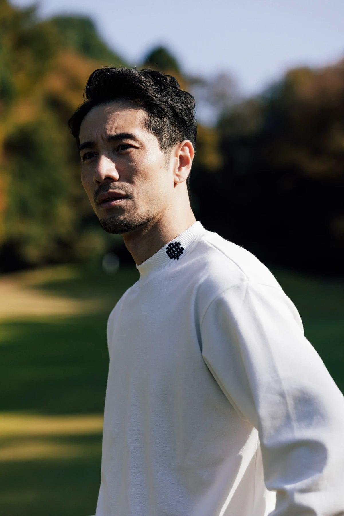 OVERLAP LOGO LS MOCK NECK TEE WHITE – Cph/Golf™︎
