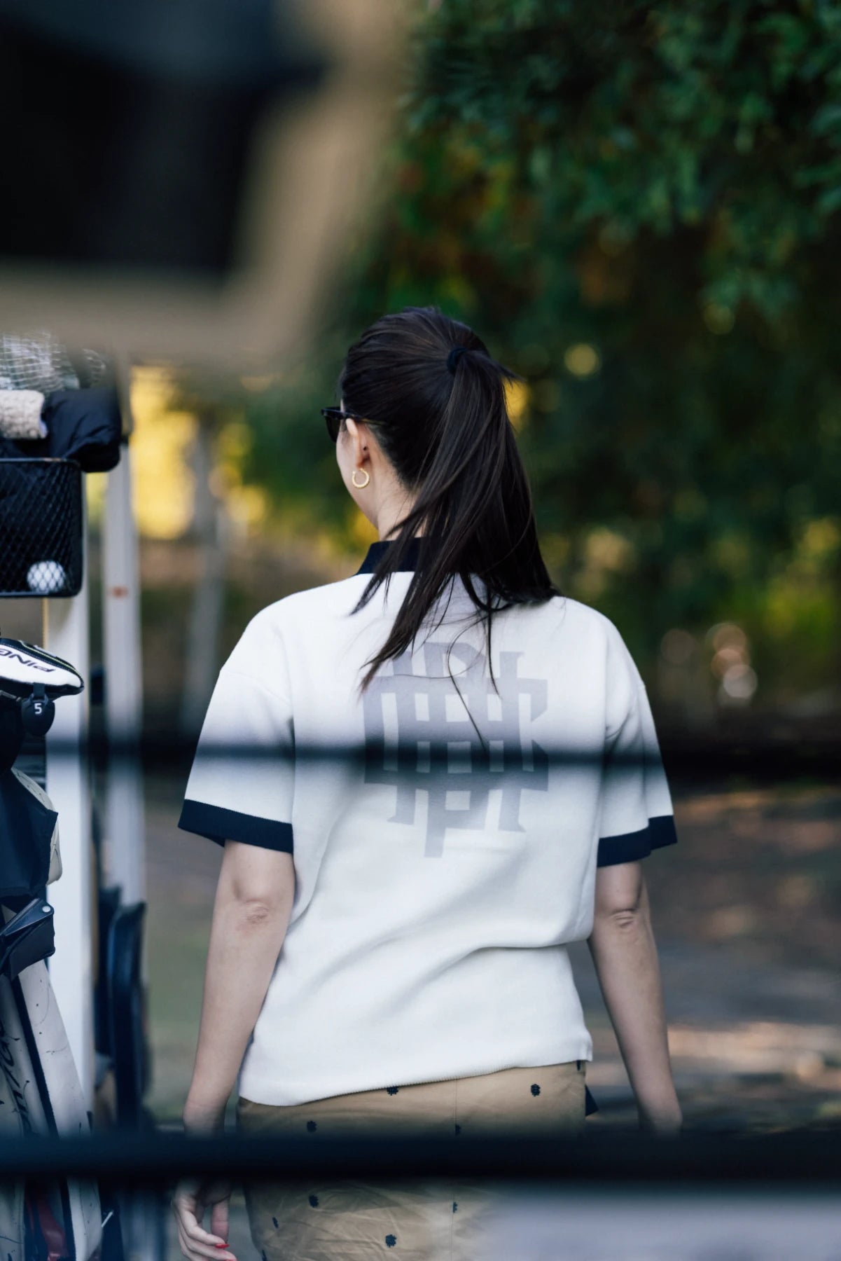 WOMEN]OVERLAP LOGO KNIT POLO WHITE – Cph/Golf™︎