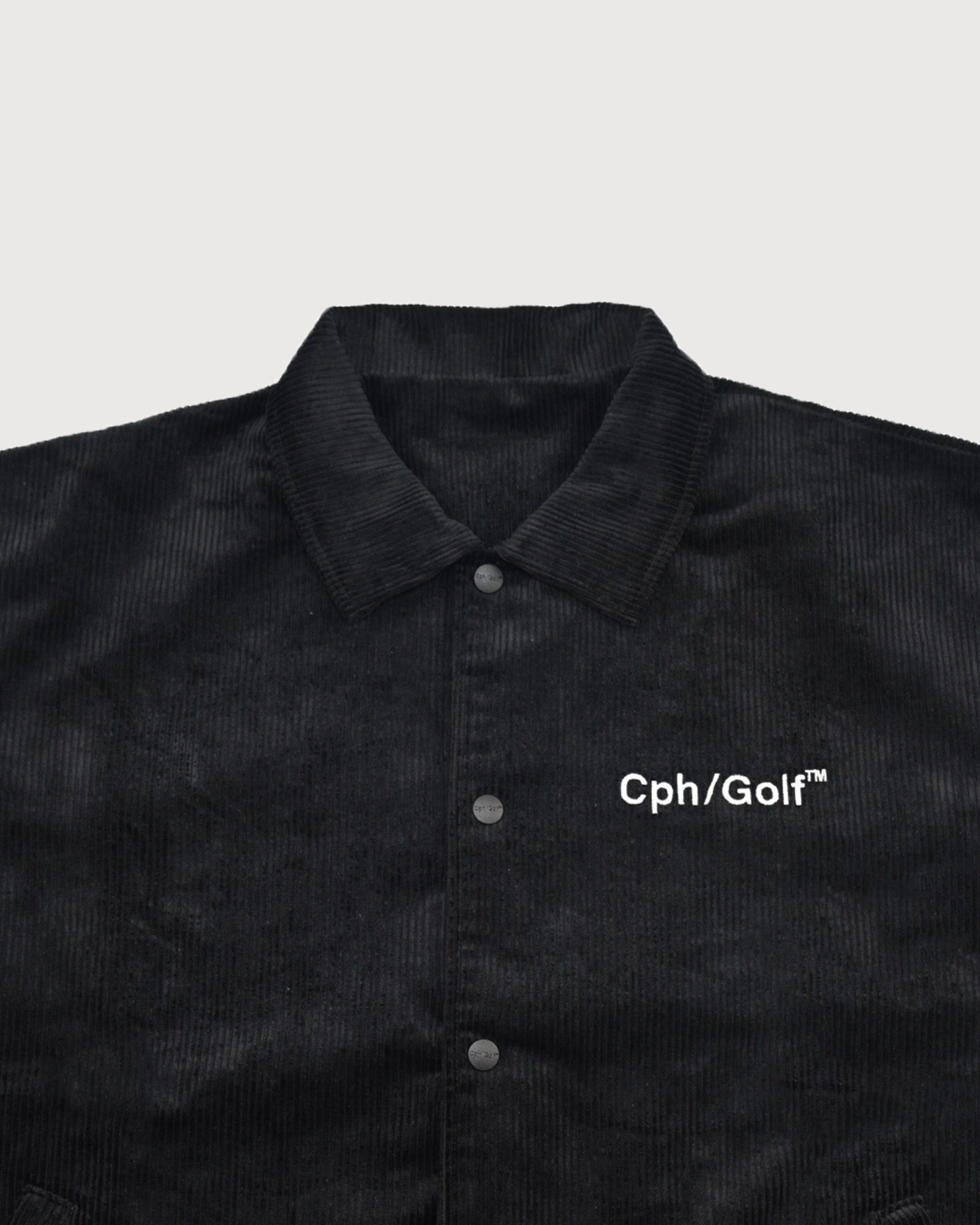 GENTLEMAN CORDUROY COACH JACKET - BLACK - – Cph/Golf™︎