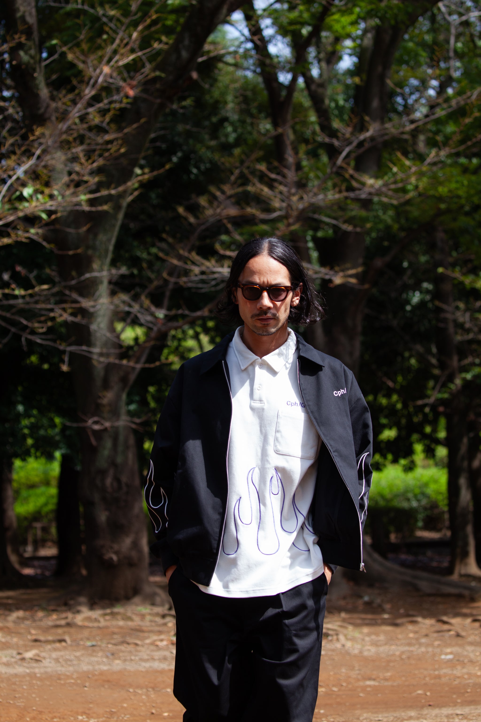cph/golf FIRE SS POLO ホワイト　Mサイズ　新作 FIRE SS POLO WHITE – Cph/Golf™︎