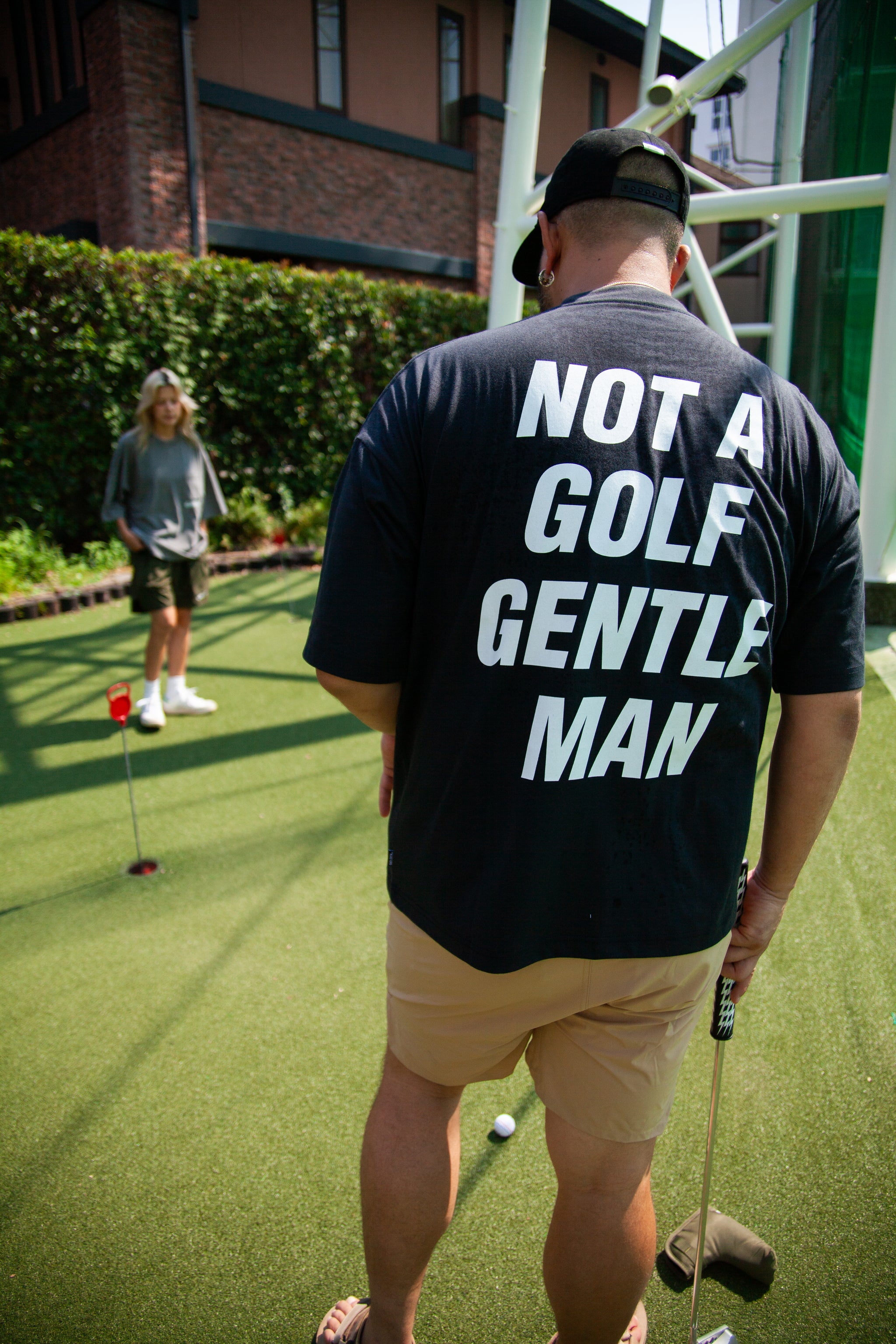 Cph/Golf SHELTEC ポケット付き ロングスリーブ モックネックBK SHELTECH × Cph Golf #FRONT POCKET GENTLEMAN MOCK NECK TEE